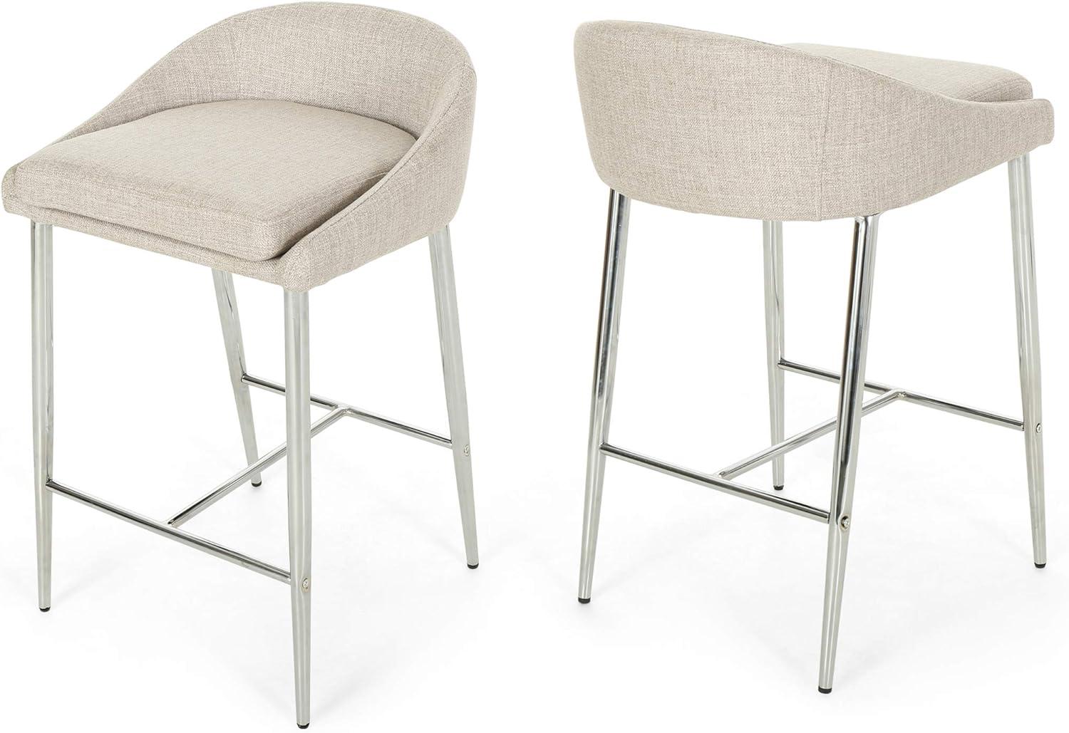 Ivy Bronx Modern&Simple Design Counter Stools Set of 2 – Upholstered Seats, Chrome-Finished Base for Kitchen Island or Breakfast Nook | Wayfair