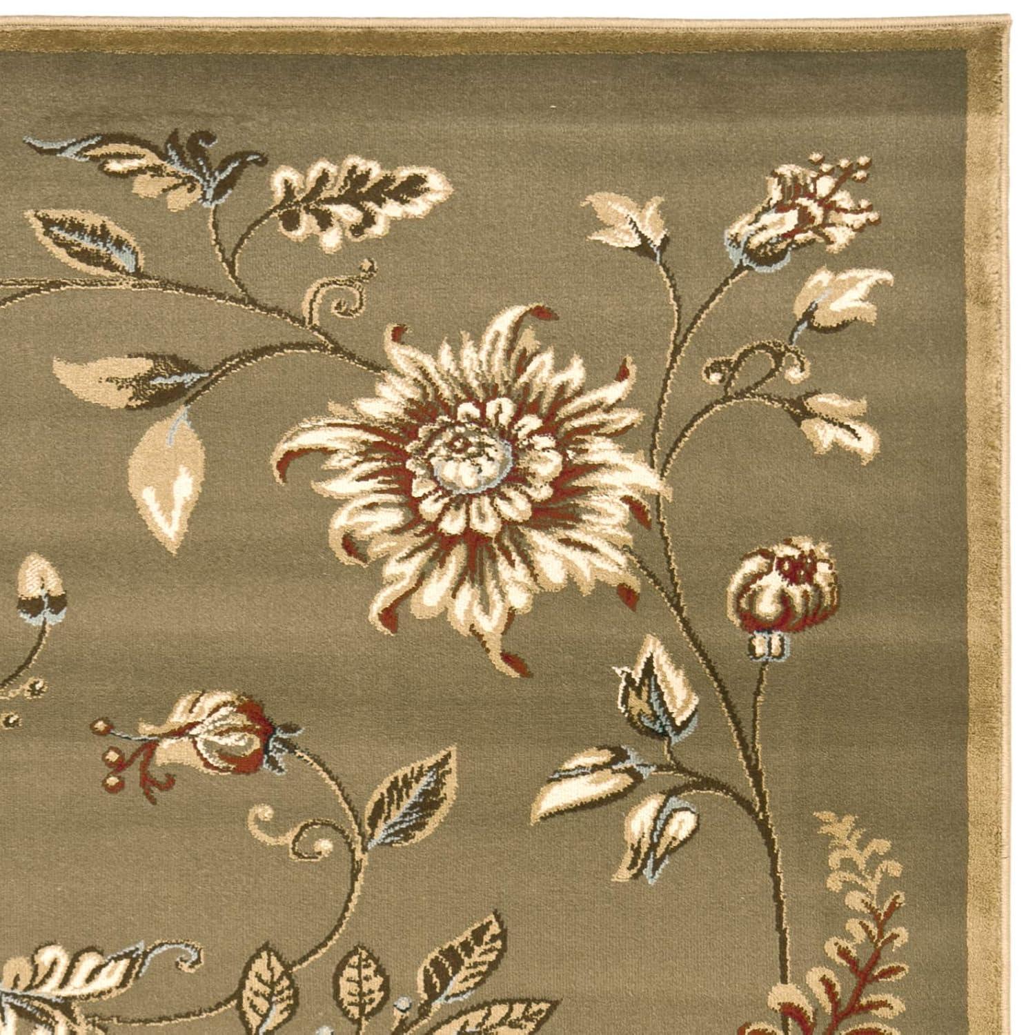 Lyndhurst LNH552 Power Loomed Area Rug - Green/Multi - 5'3"x7'6" - Safavieh
