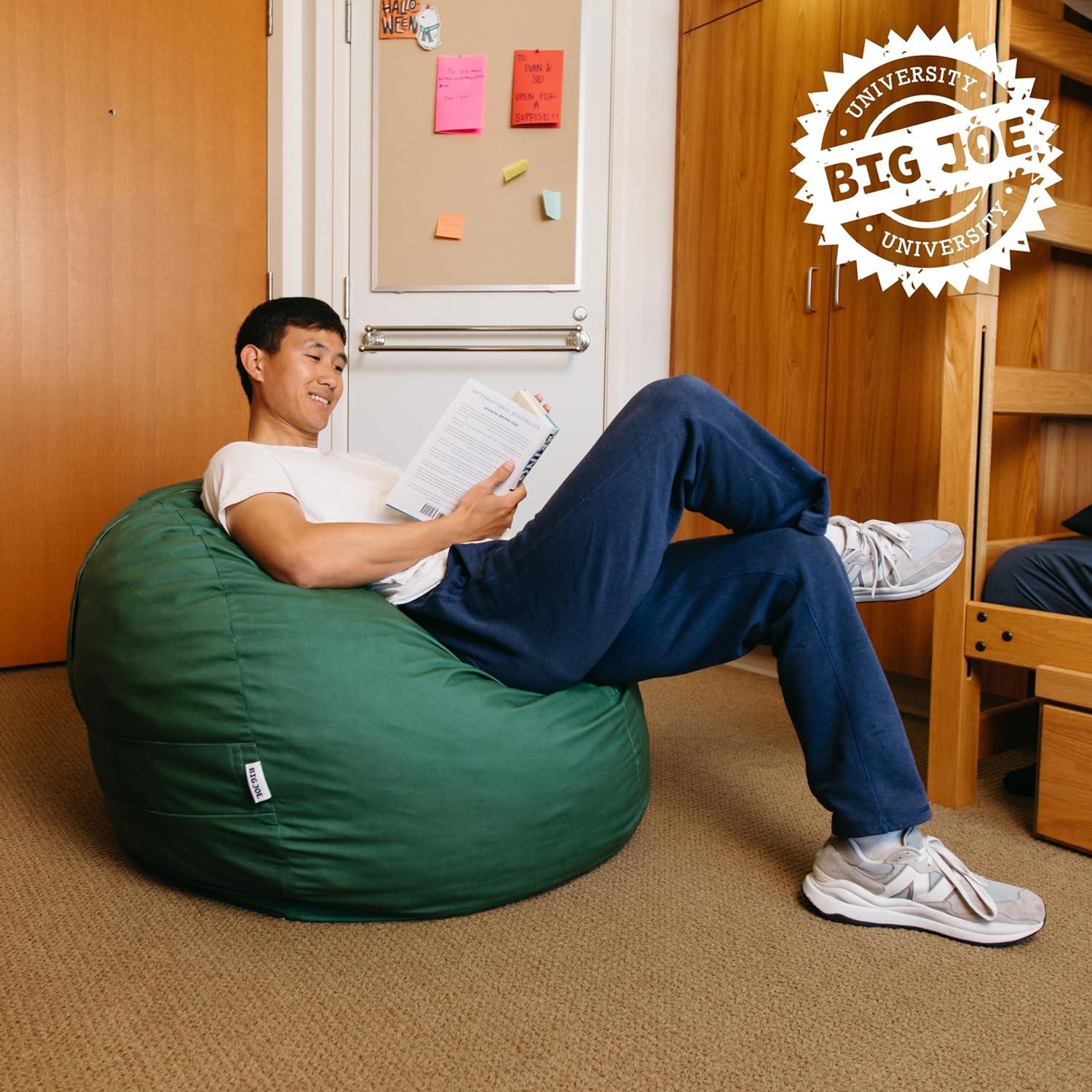 Big Joe Medium 3 Foot Foam Filled Bean Bag Chair with Soft Removeable Cover