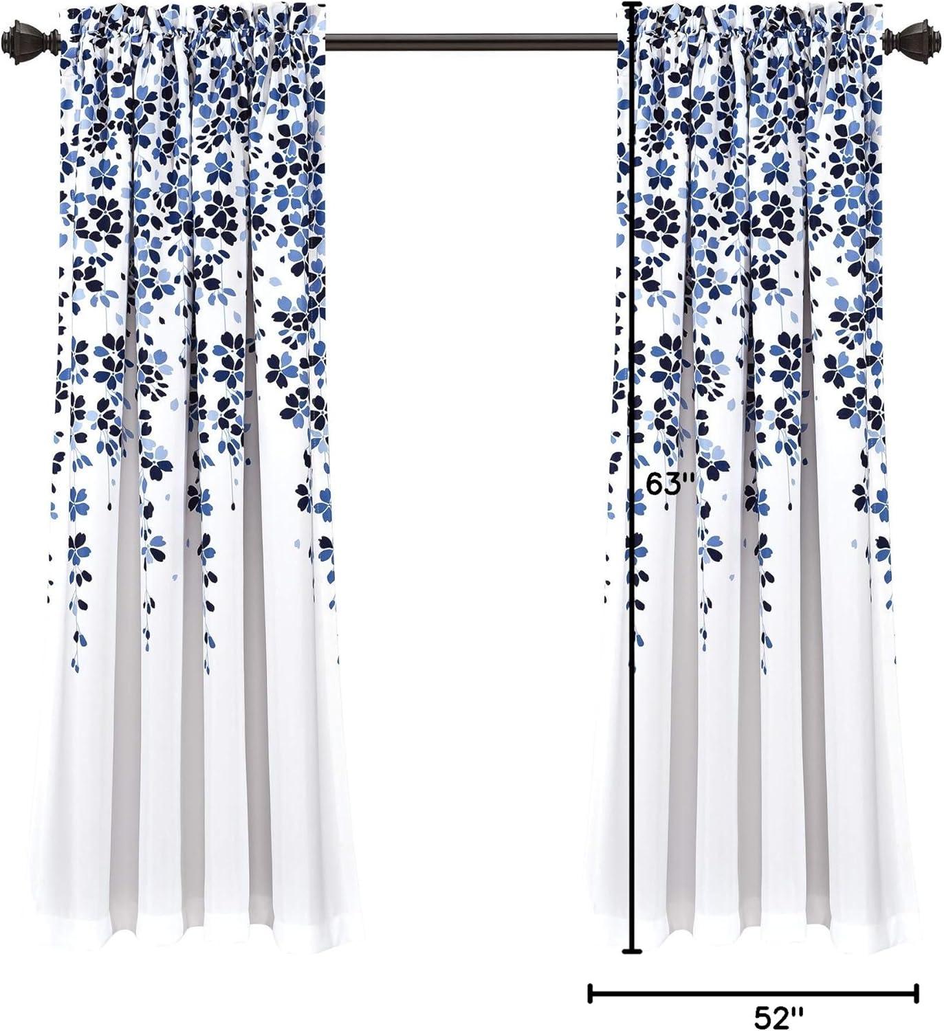 Weeping Flowers Polyester Room Darkening Curtain Pair