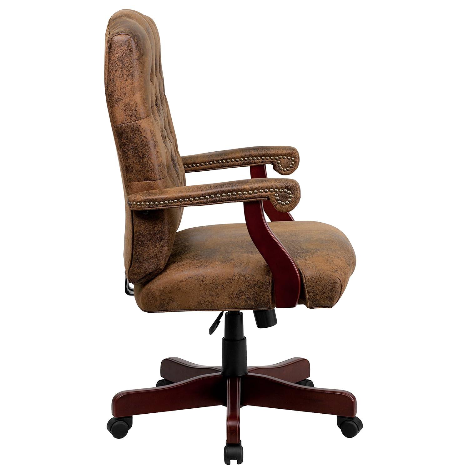 Flash Furniture Farmhouse High-Back Tufted Executive Swivel Office Chair with Arms