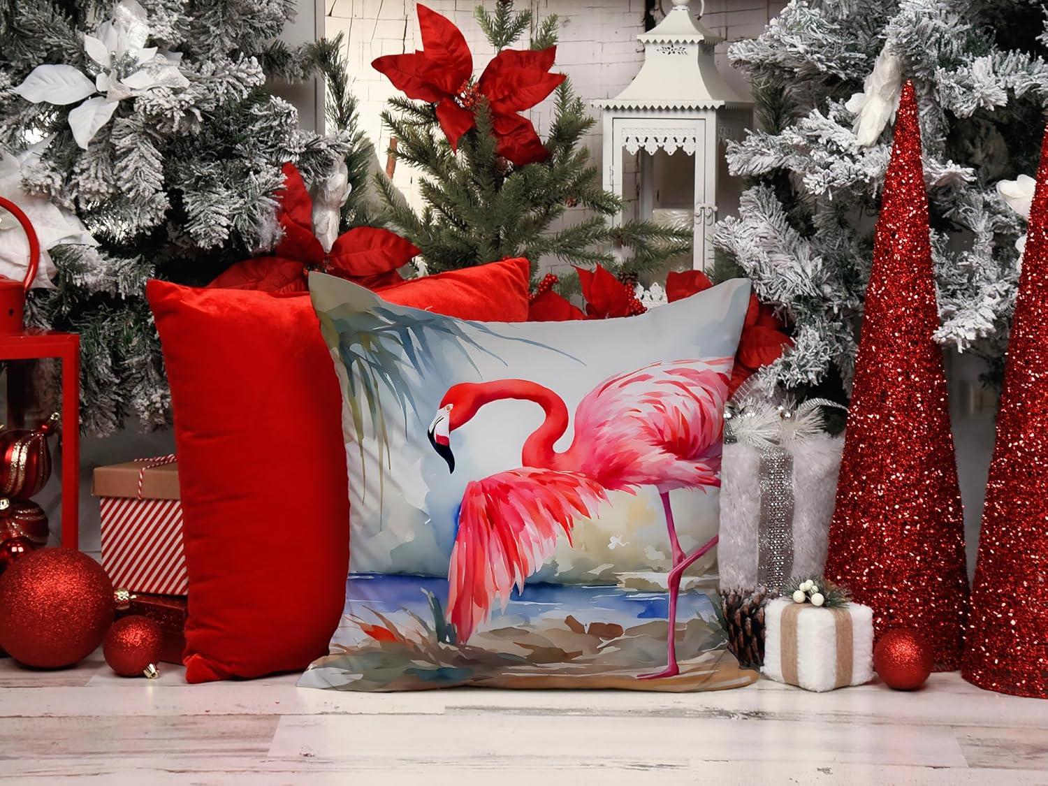 Flamingo Throw Pillow 14 in x 14 in