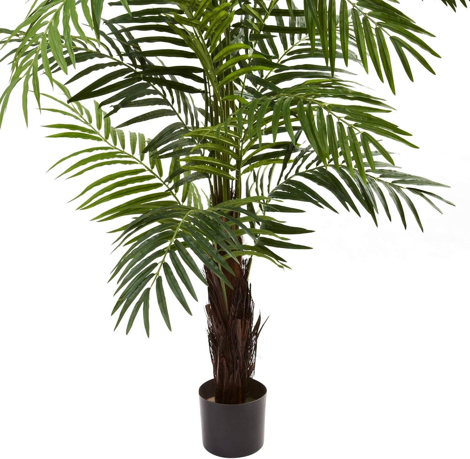 72" Artificial Areca Palm Tree in Pot Black - Nearly Natural