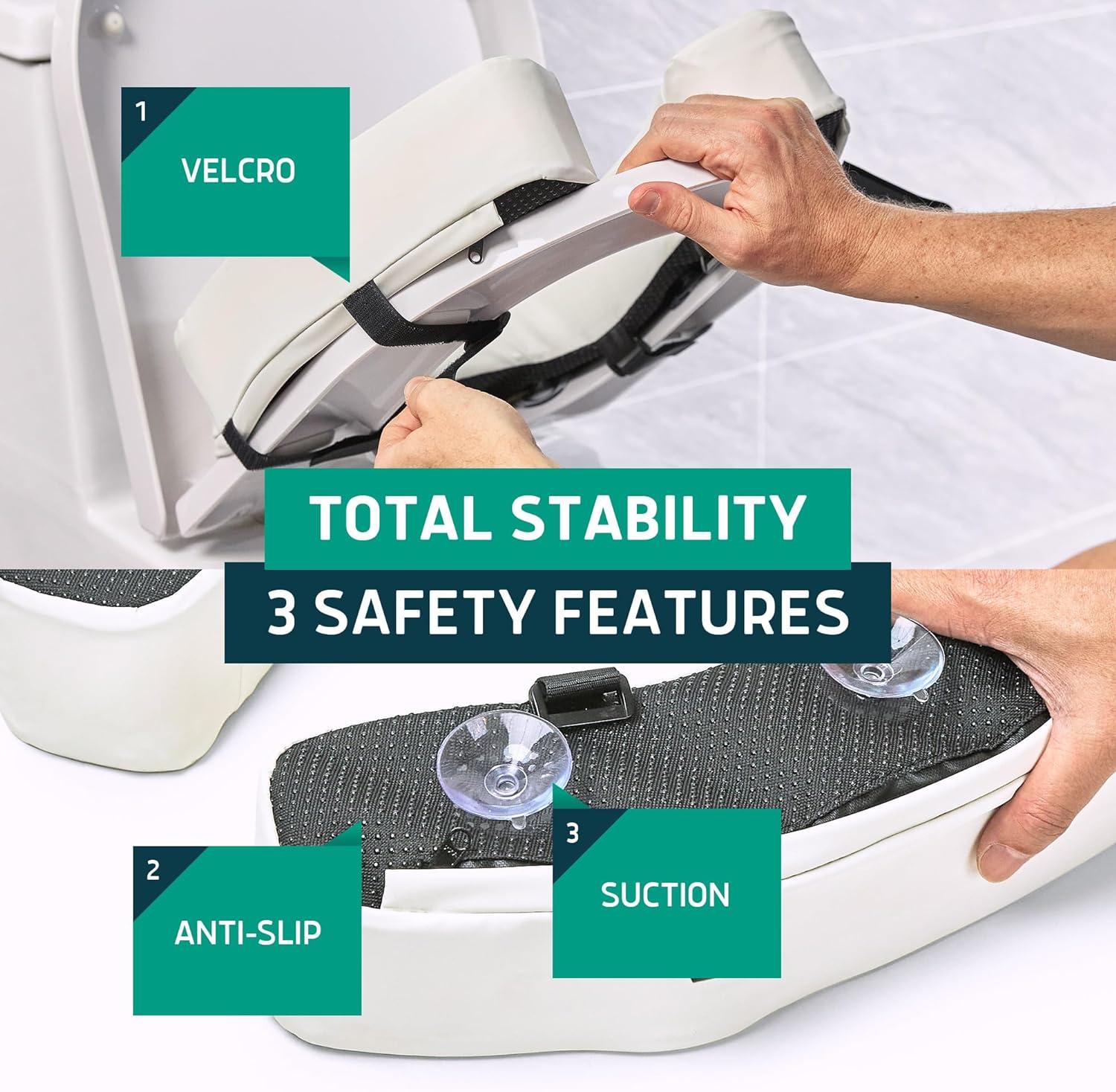 White High-Density Foam Raised Toilet Seat Cushion