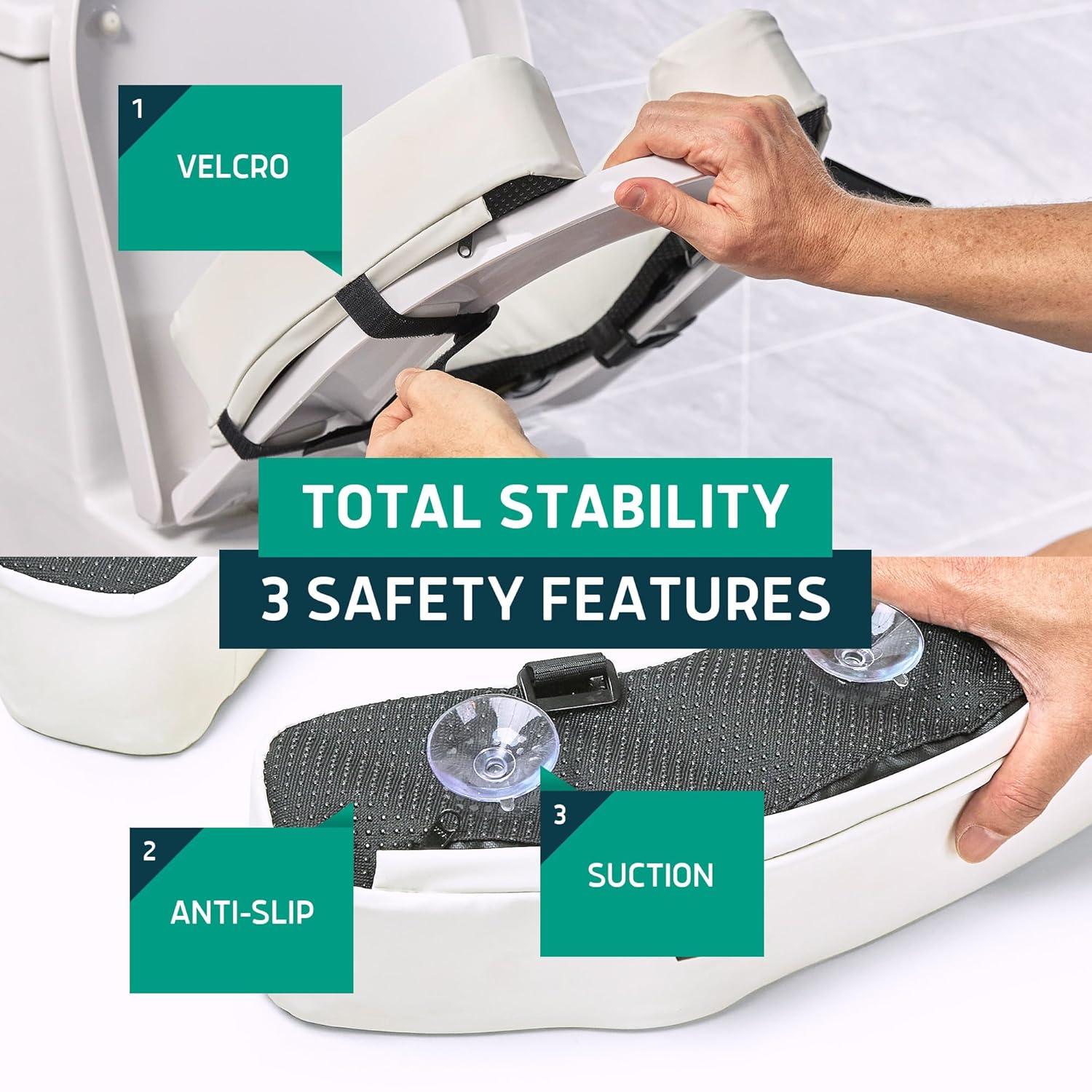 White High-Density Foam Raised Toilet Seat Cushion