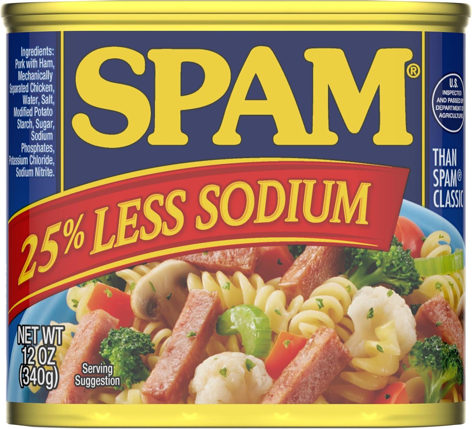 SPAM Less Sodium 12 Oz Canned Meat Pack
