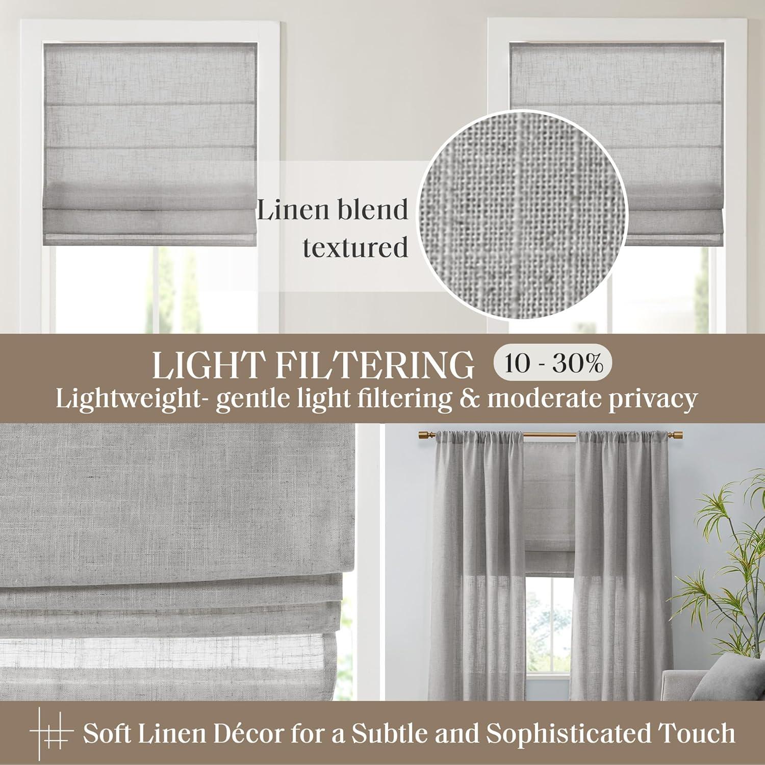 Kyler Linen Blend Light Filtering Single Roman Shade