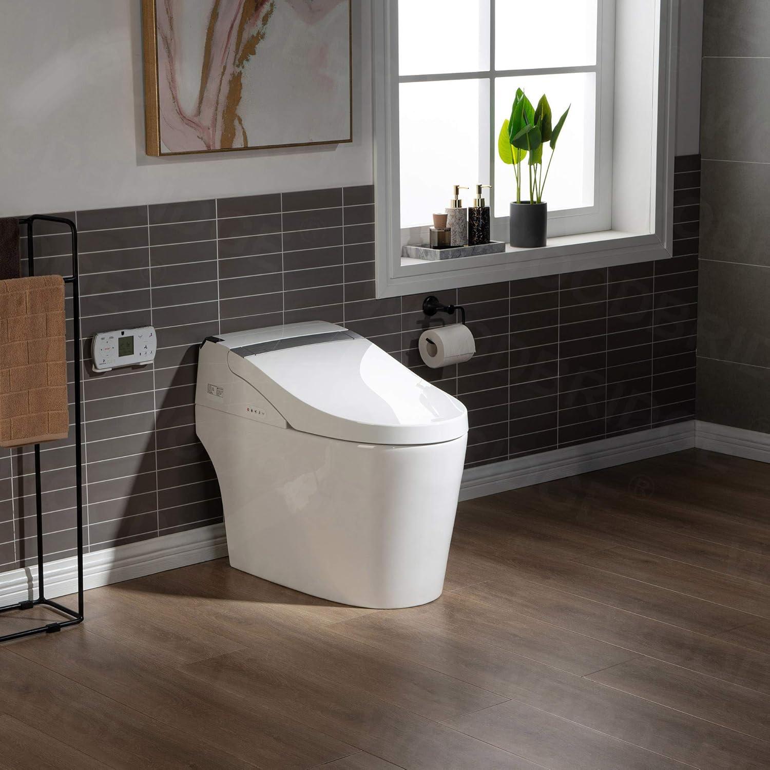 Auto Open/Close Smart Bidet Toilet with Built-in Tank, ADA Height, Auto/Blackout Flush, Heated Seat