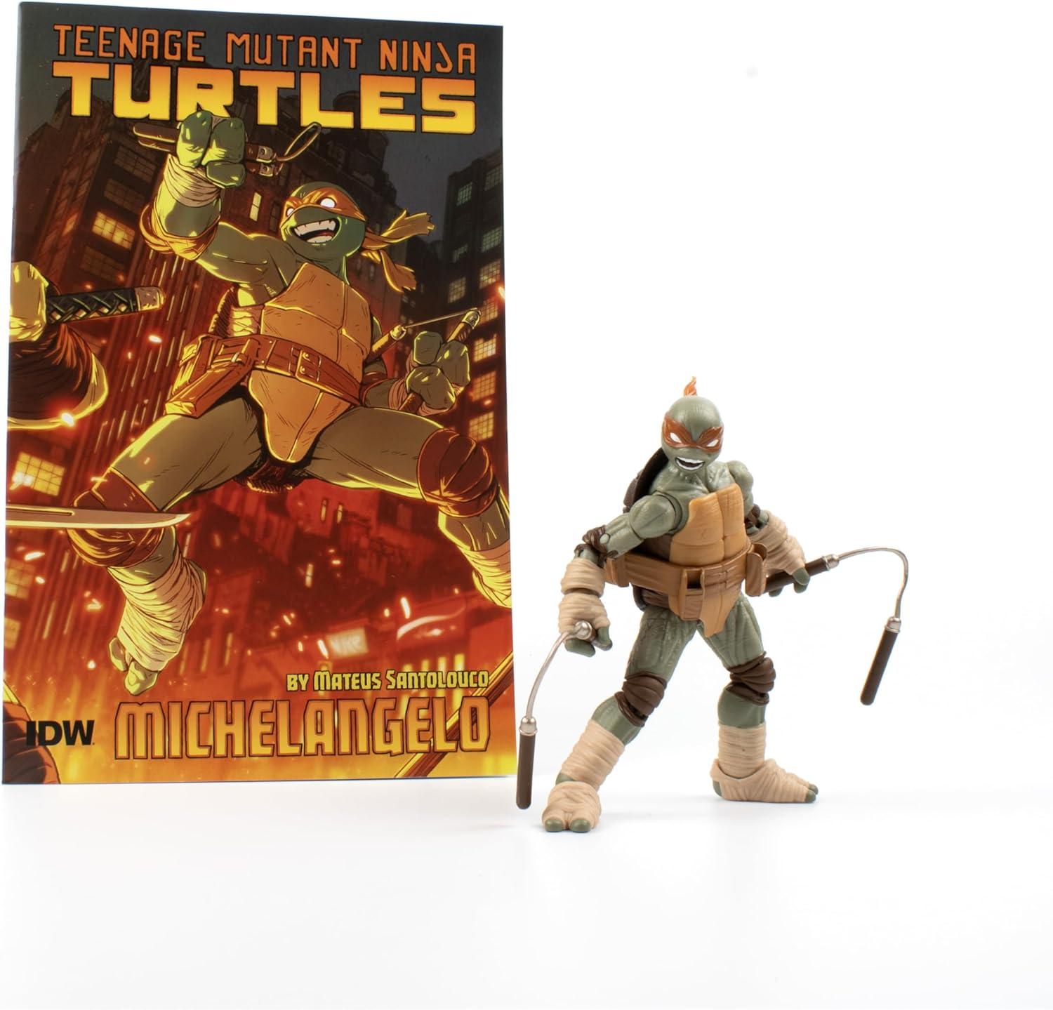 Michelangelo 5-inch Action Figure and Comic Book Set