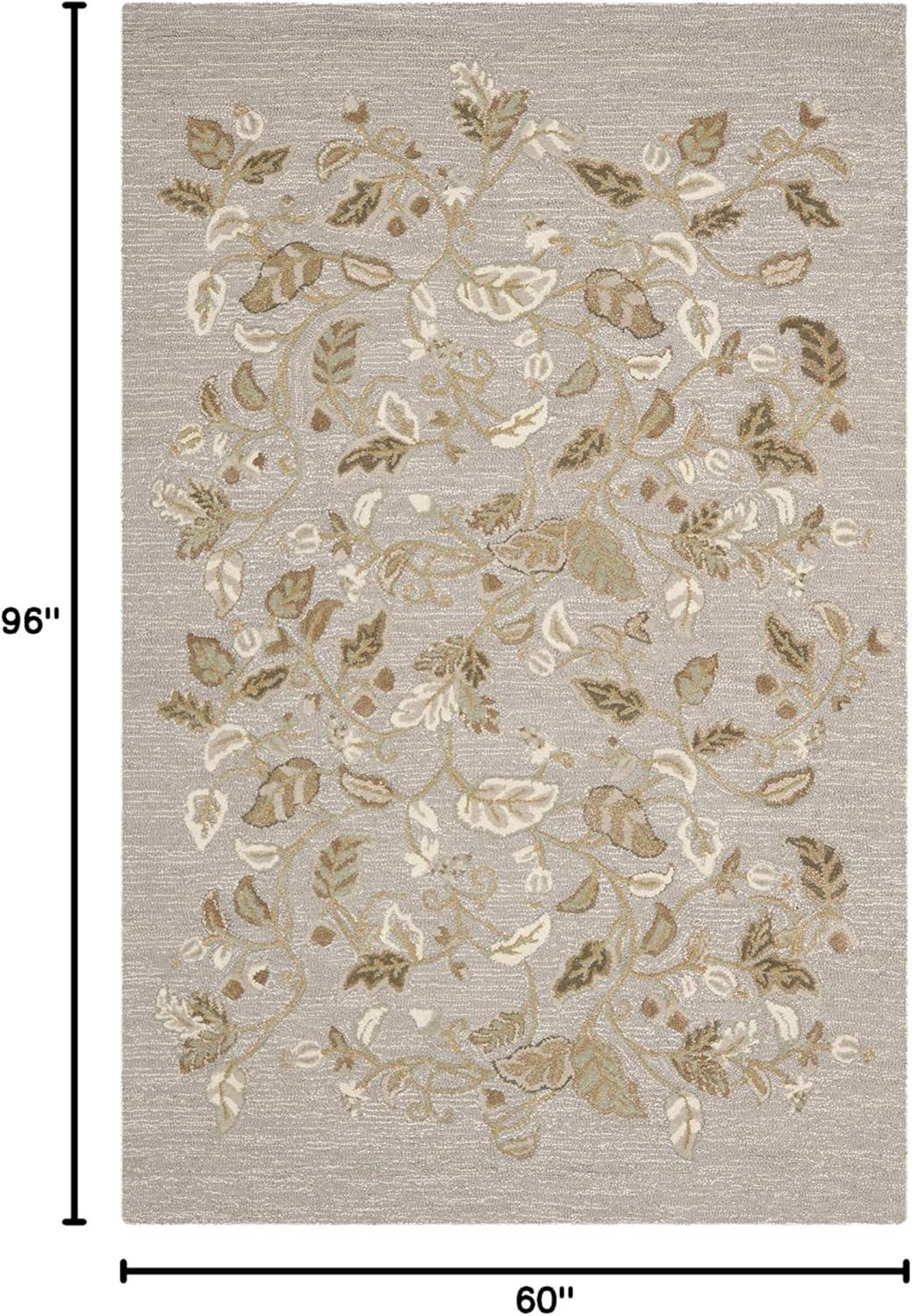 SAFAVIEH Martha Stewart Autumn Woods Floral Area Rug, Grey Squirrel, 5' x 8'