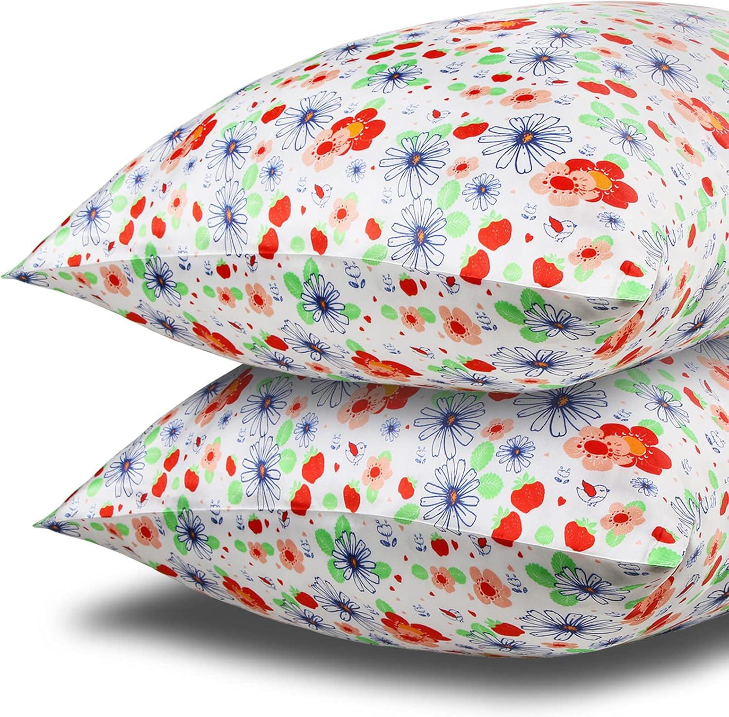 MANSPHIL 22 Momme Silk Paisley Pillowcase, Blue Gray Floral Print, 100% Mulberry Silk Pillow Cases Cover Zipper Closure, Hypoallergenic Beauty Care- Standard Size, 20" x 26"