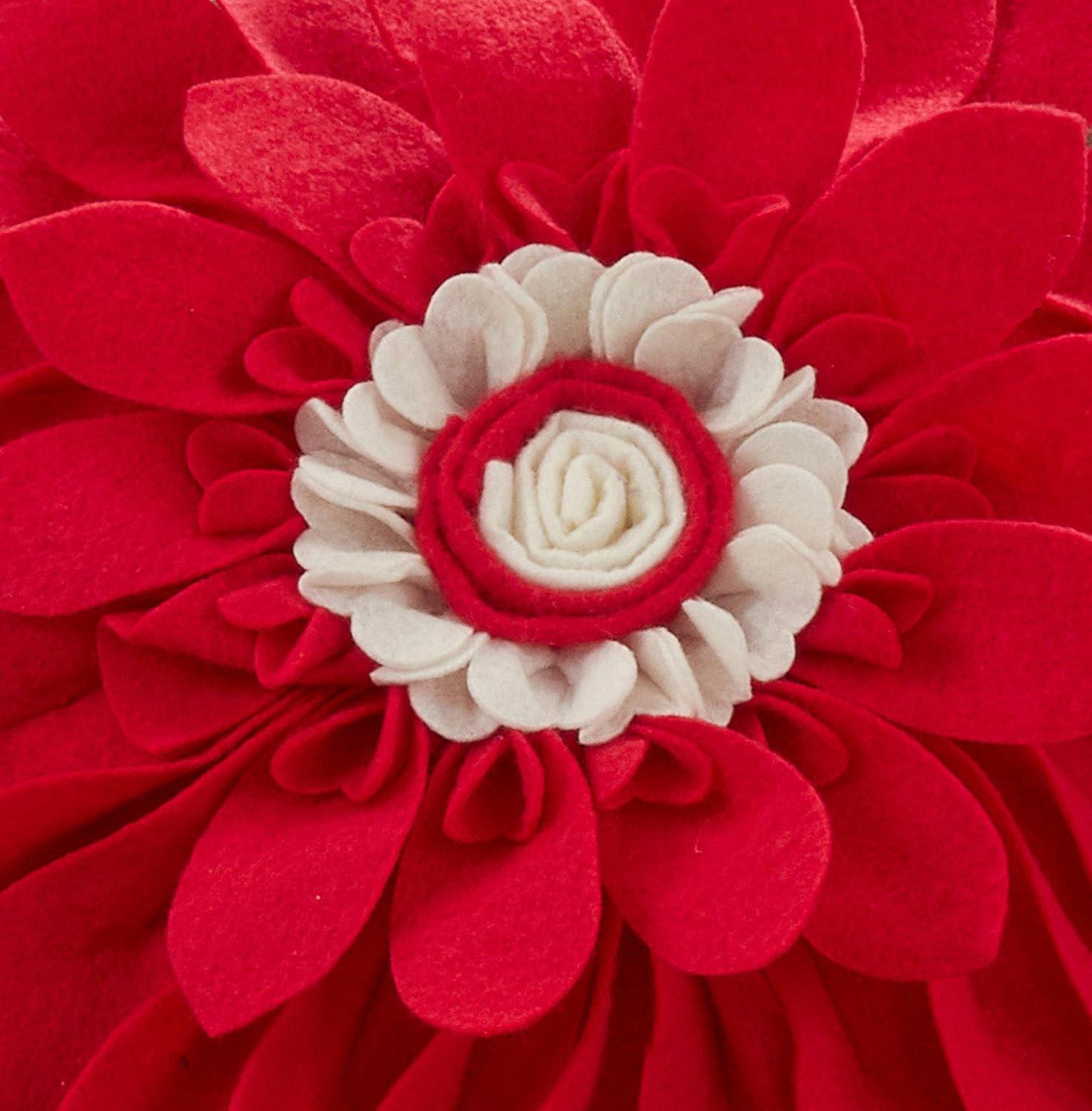 Saro Fleur De Jardin Collection Appliqued Throw Pillow