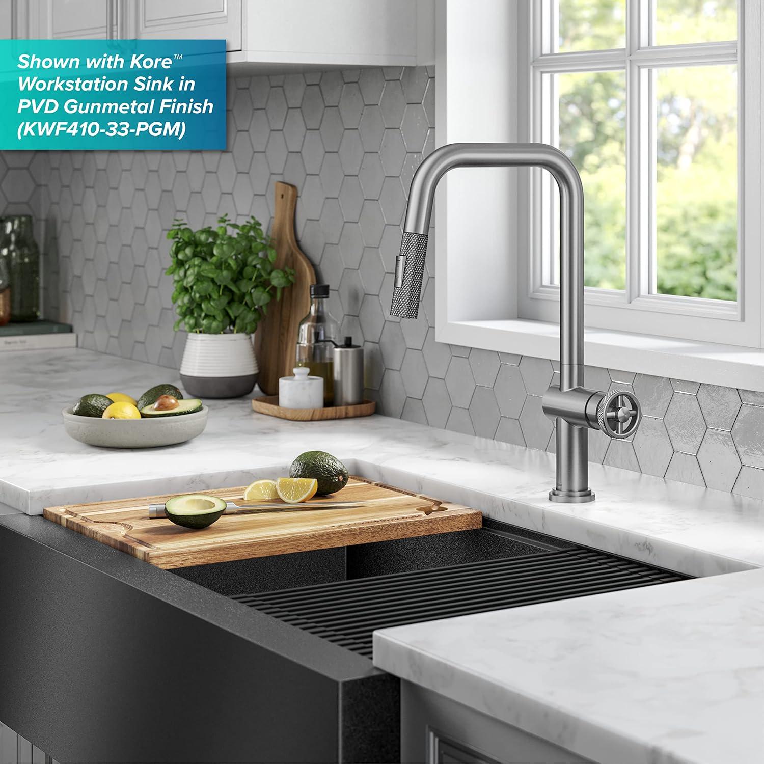 Urbix Industrial Pull-Down Single Handle Kitchen Faucet