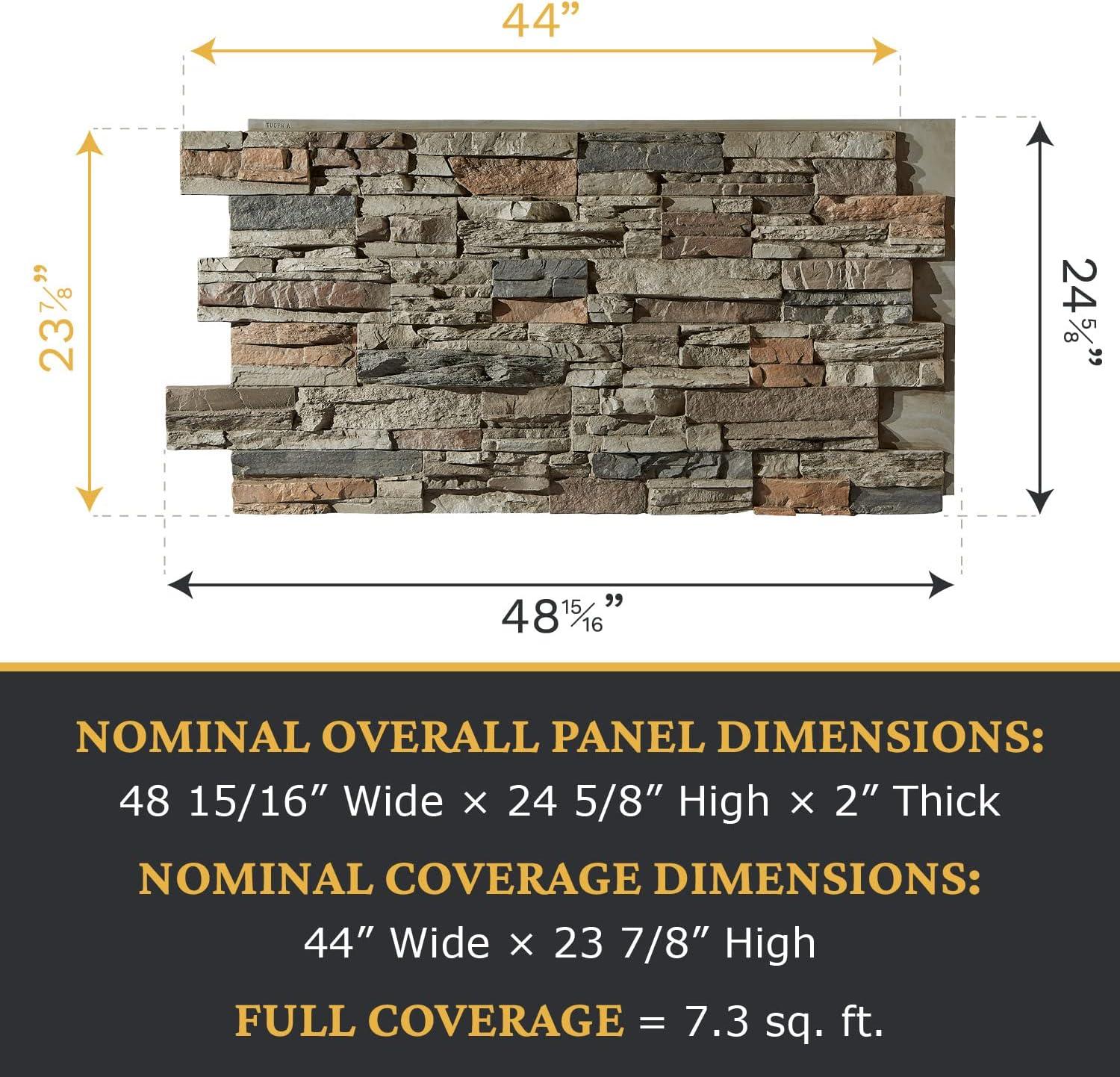 Az Faux Stacked Stone 3D Textured Digh-Density Polyurethane Wall Panel Sample | Sedona | 8"L x 8"H | Sample Size| Cambridge Gray