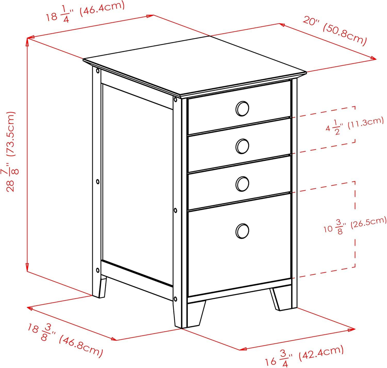 Transitional Honey Brown 3-Drawer Legal Size File Cabinet