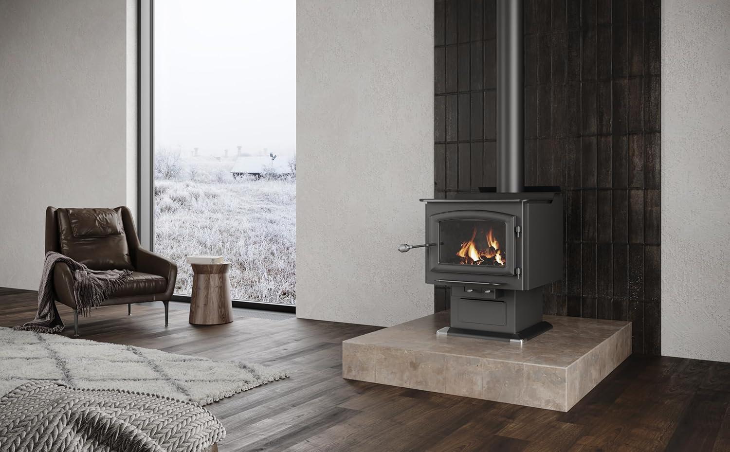 Ashley Hearth 3200 Square Feet Direct Vent Freestanding Wood Burning Stove with Blower