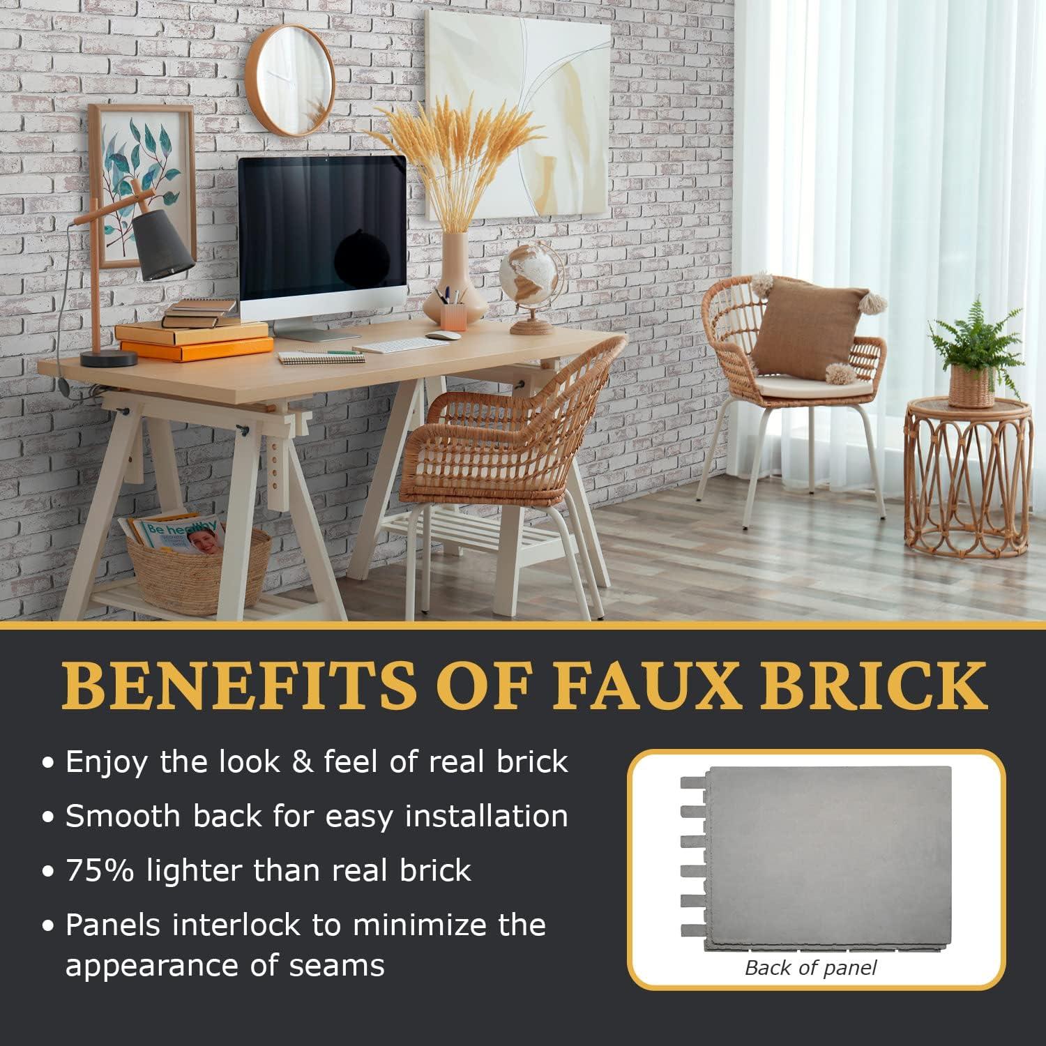 Chicago47.75" x 32.5" Faux Brick Wall Paneling