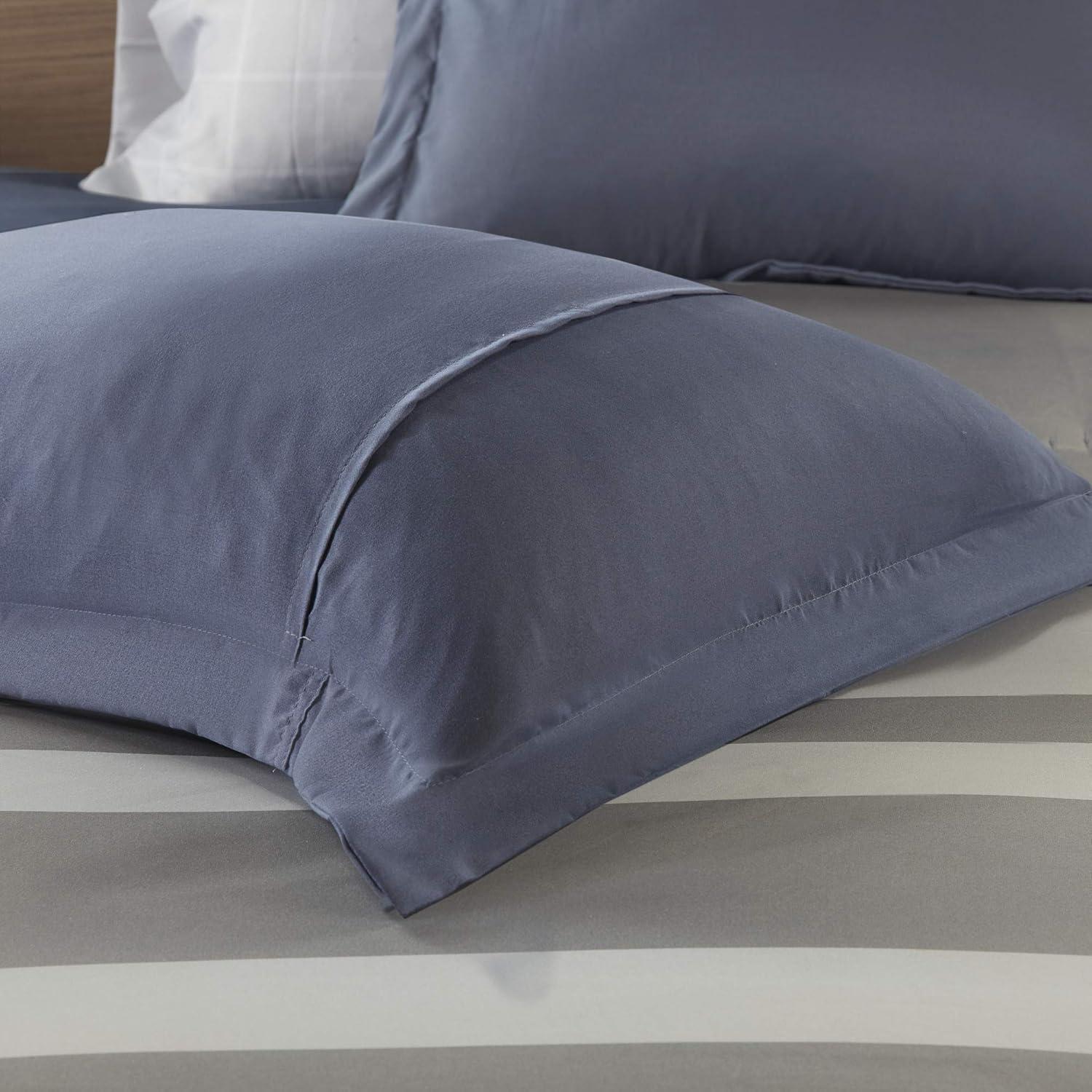 Eddie Full 8pc Complete Bed Set, Including Sheets Blue/Gray: Intelligent Design Microfiber, Hypoallergenic, OEKO-TEX Certified