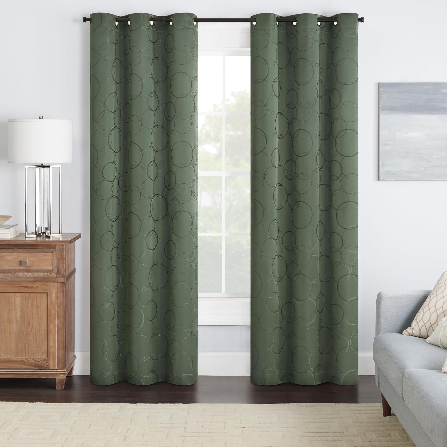 Sage Green Blackout Grommet Top Polyester Drapes