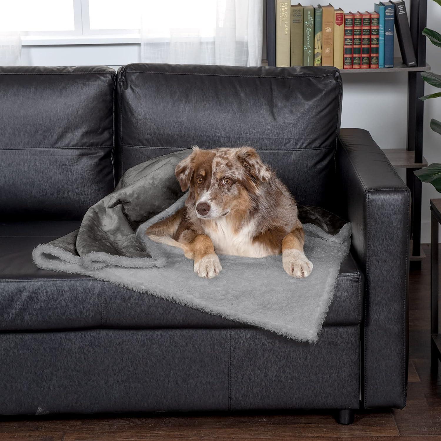 FurHaven Snuggly & Warm Soft-Edge Warming Waterproof Blanket