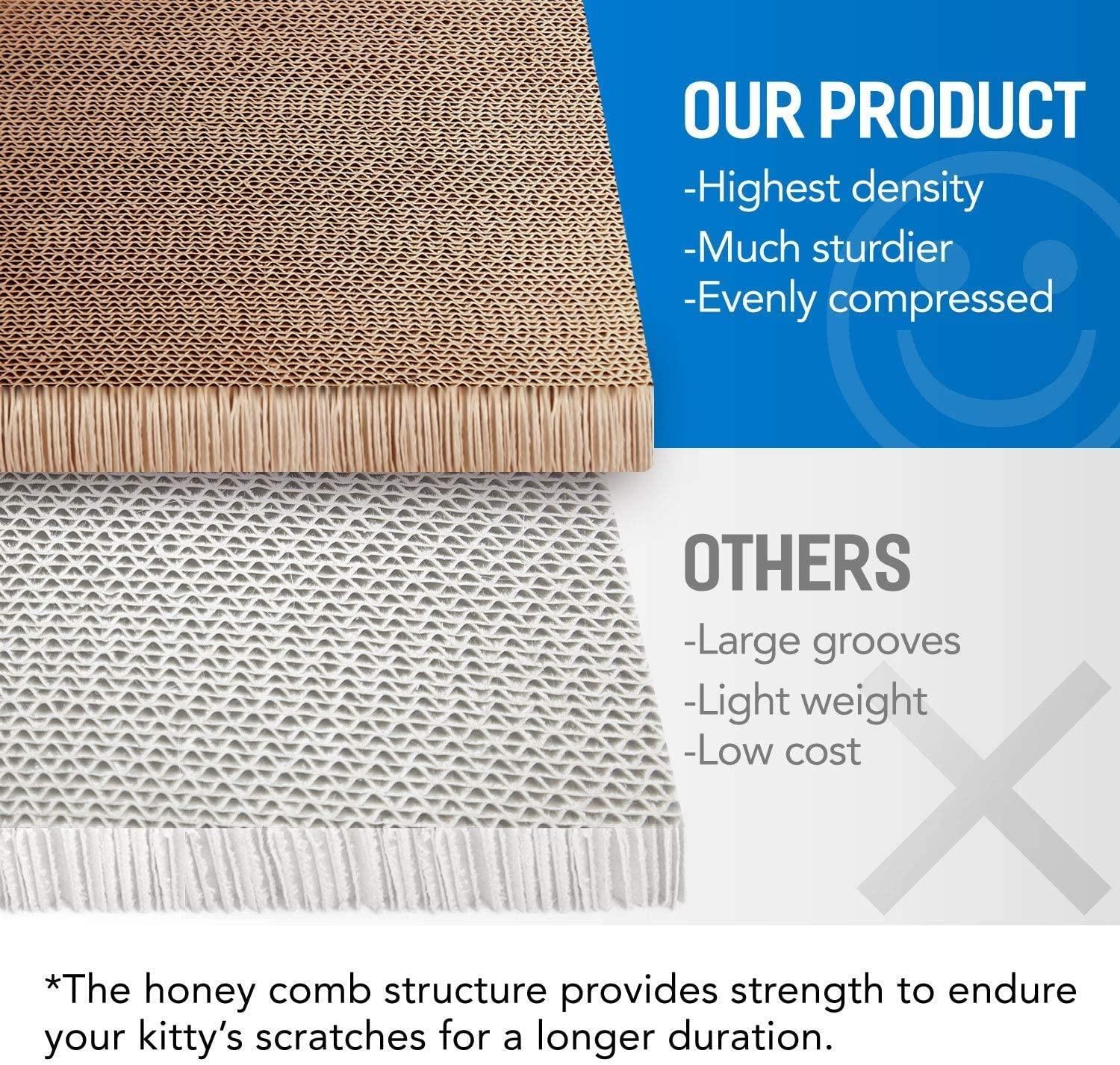 FluffyDream TV Cat Scratcher Cardboard Lounge Bed, Cat Scratching Board, Durable Board Pads Prevents Furniture Damage