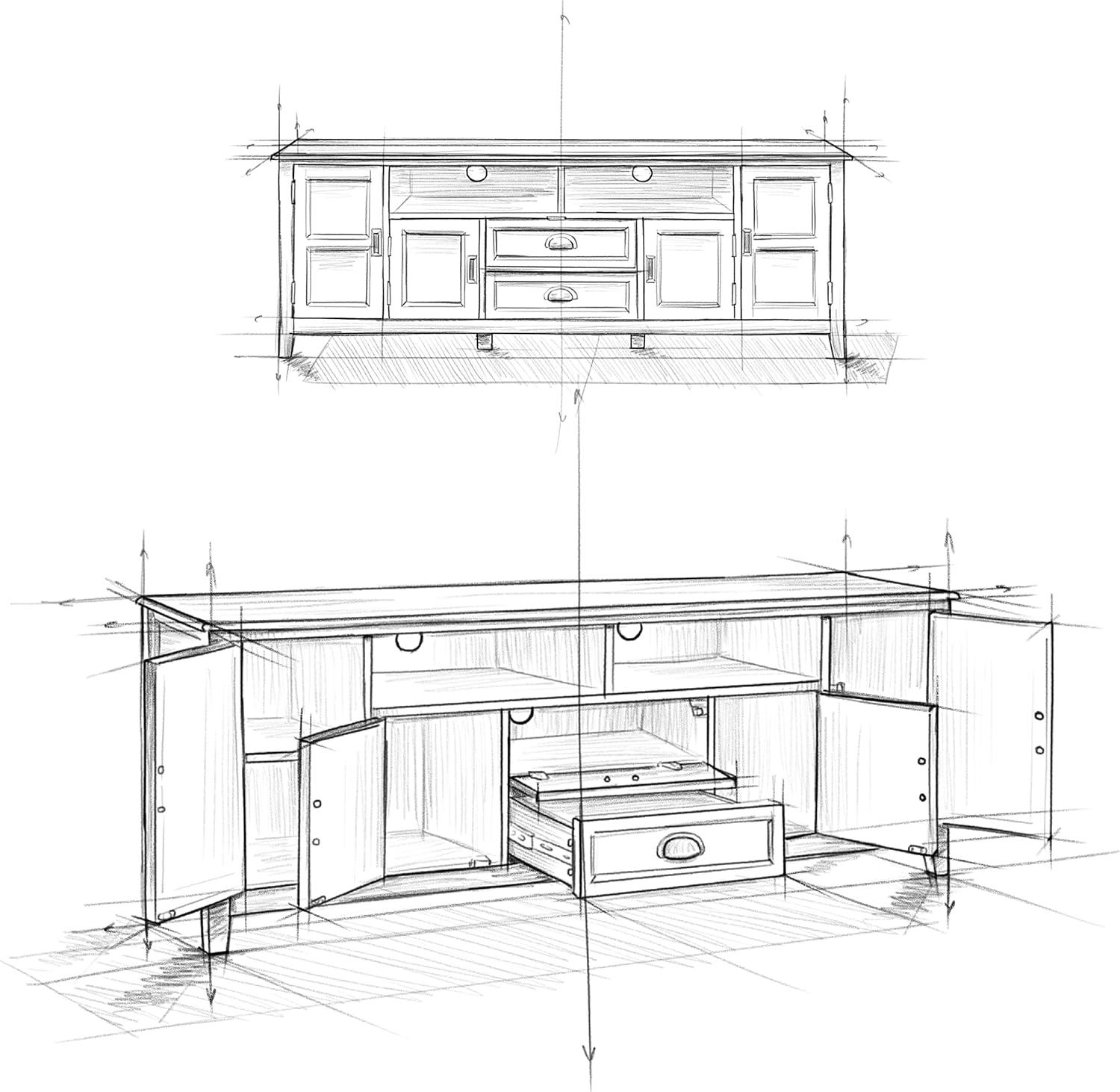 Burlington Solid Mahogany Brown 72" Transitional TV Media Stand