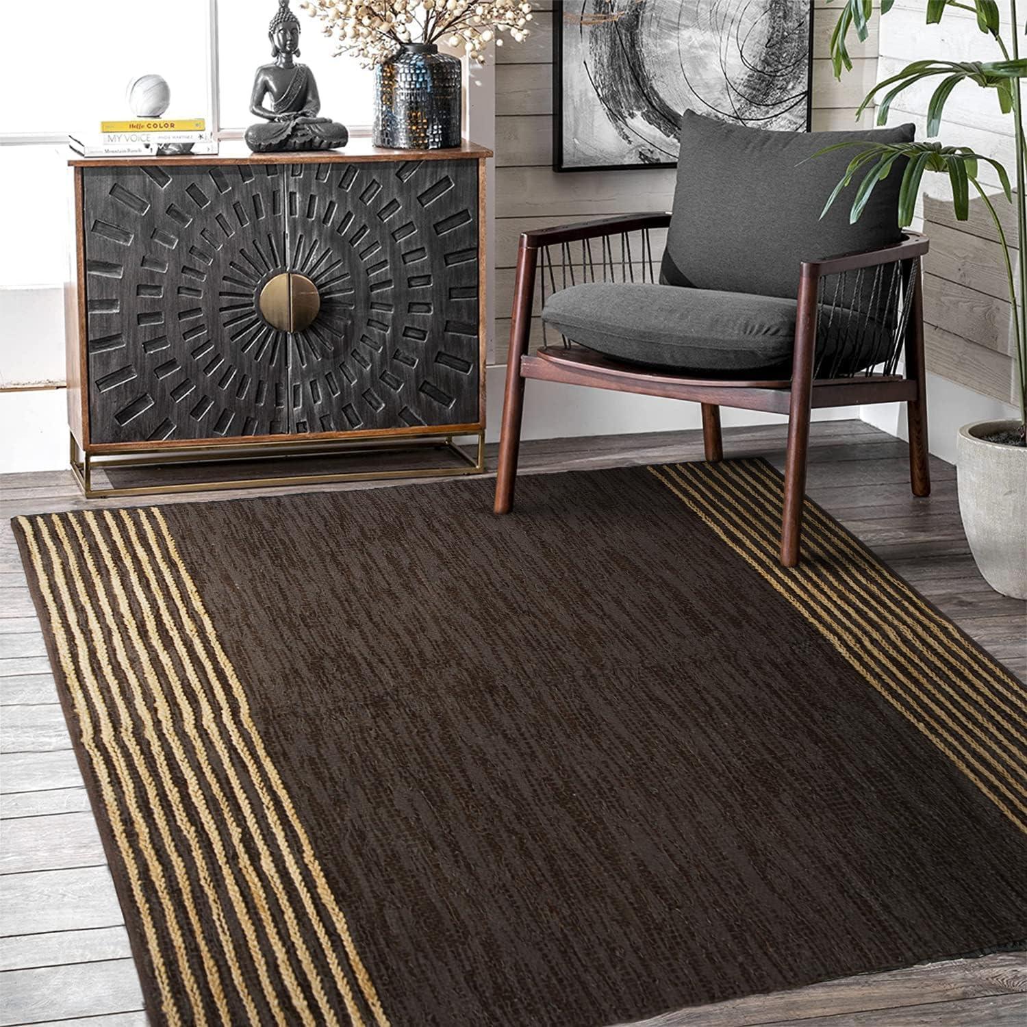 Nuloom 9x12 Elfriede Jute & Cotton Hand Woven Indoor Area Rug, Natural, Solid Rustic Farmhouse Style Natural Fiber Bedroom, Living Room,