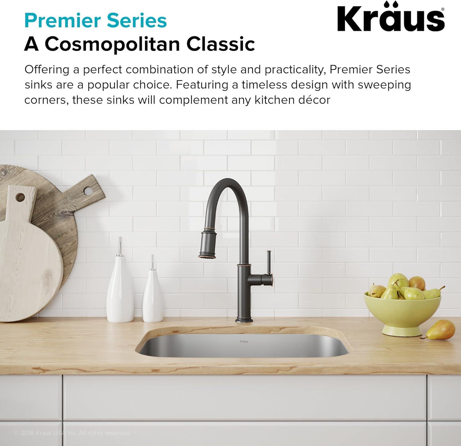 Kraus 15-inch Satin Stainless Steel Undermount Single Bowl Sink