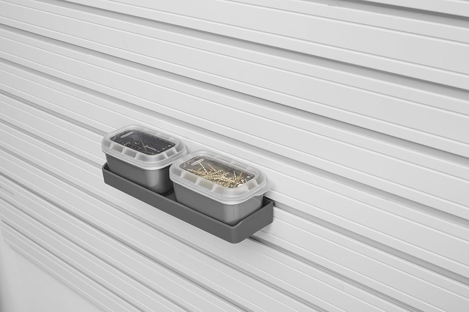Rubbermaid Garage FastTrack Wall Bench Blox Bin (2-Pack), Gray