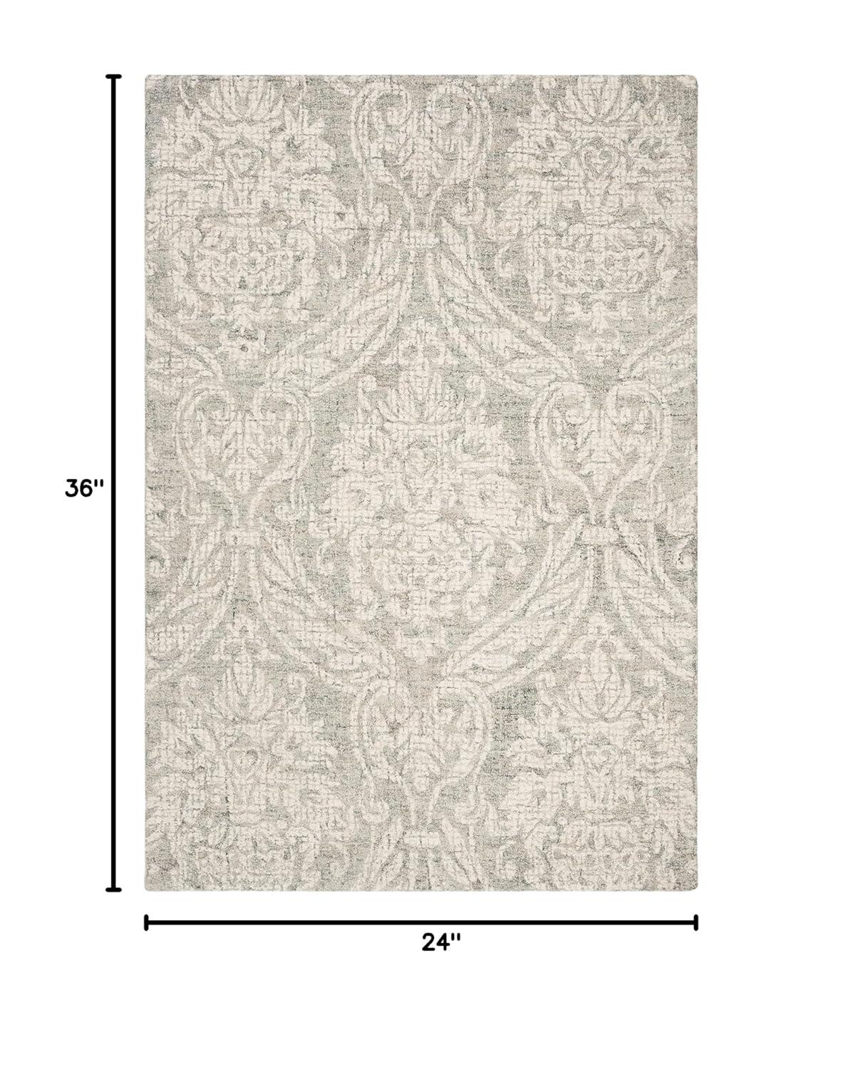 Abstract ABT204 Handmade Indoor Accent Rug - Grey/Ivory - 2'x3' - Safavieh