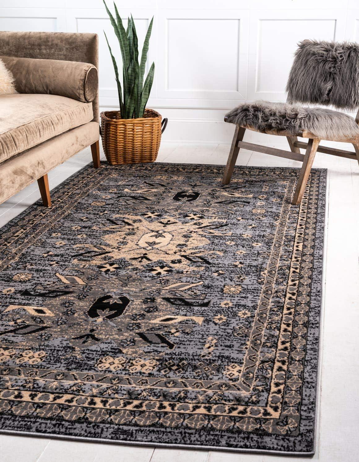 Unique Loom 9' 0 x 12' 0 Gray Taftan Oasis Area Rug