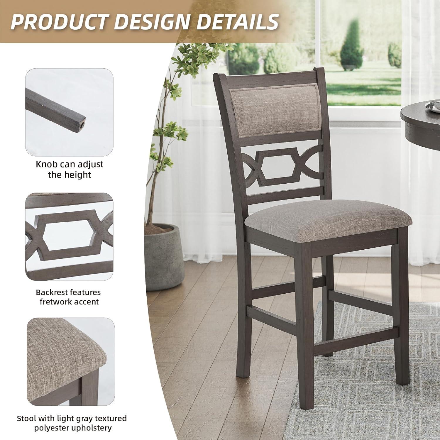 Ashley Furniture Wrenning Gray Counter Height Dining Table Set - Set of 5