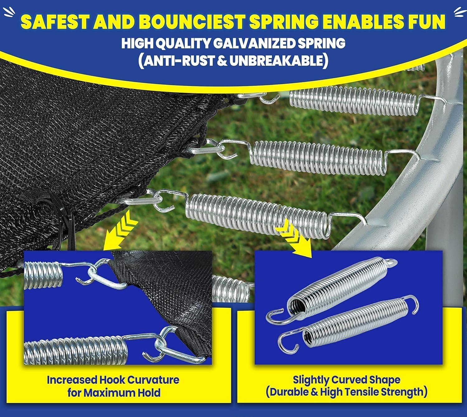 Machrus Upper Bounce 12 FT Round Trampoline Set with Safety Enclosure System – Backyard Trampoline - Outdoor Trampoline for Kids - Adults