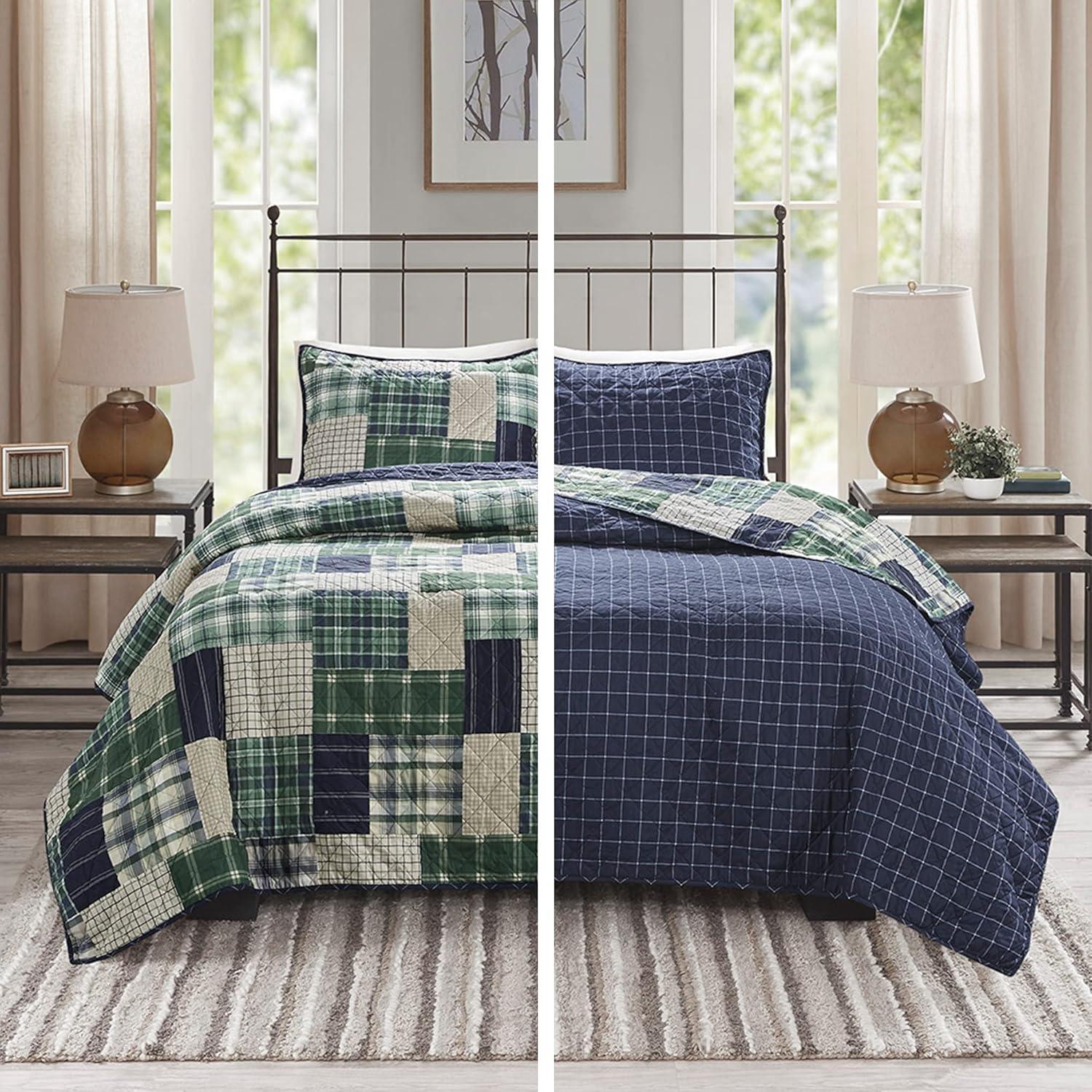 Madison Park Timber 3 Piece Reversible Printed Quilt Set