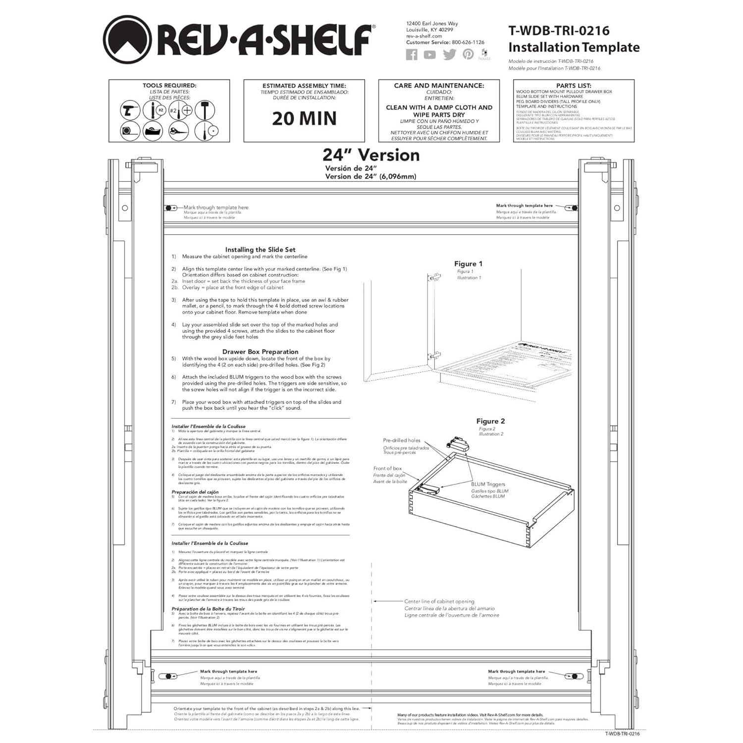 Rev-A-Shelf Rev-A-Shelf Wood Base Cabinet Pull Out Drawers with Soft Close