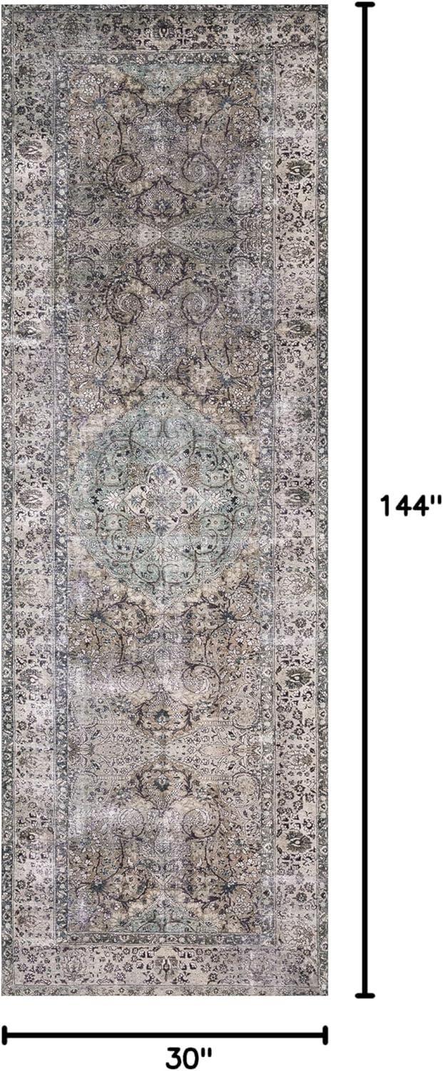 Loloi II Layla Printed Oriental Distressed Taupe / Stone Area Rug