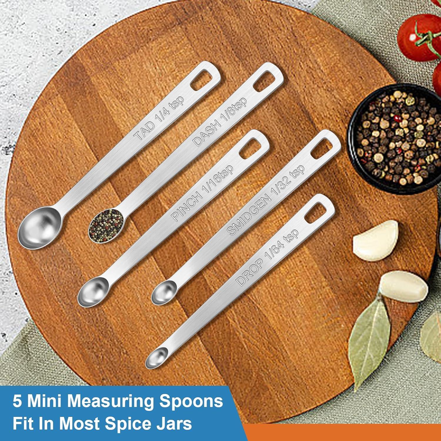 14 Piece Stainless Steel Magnetic Measuring Spoons Set with Leveler