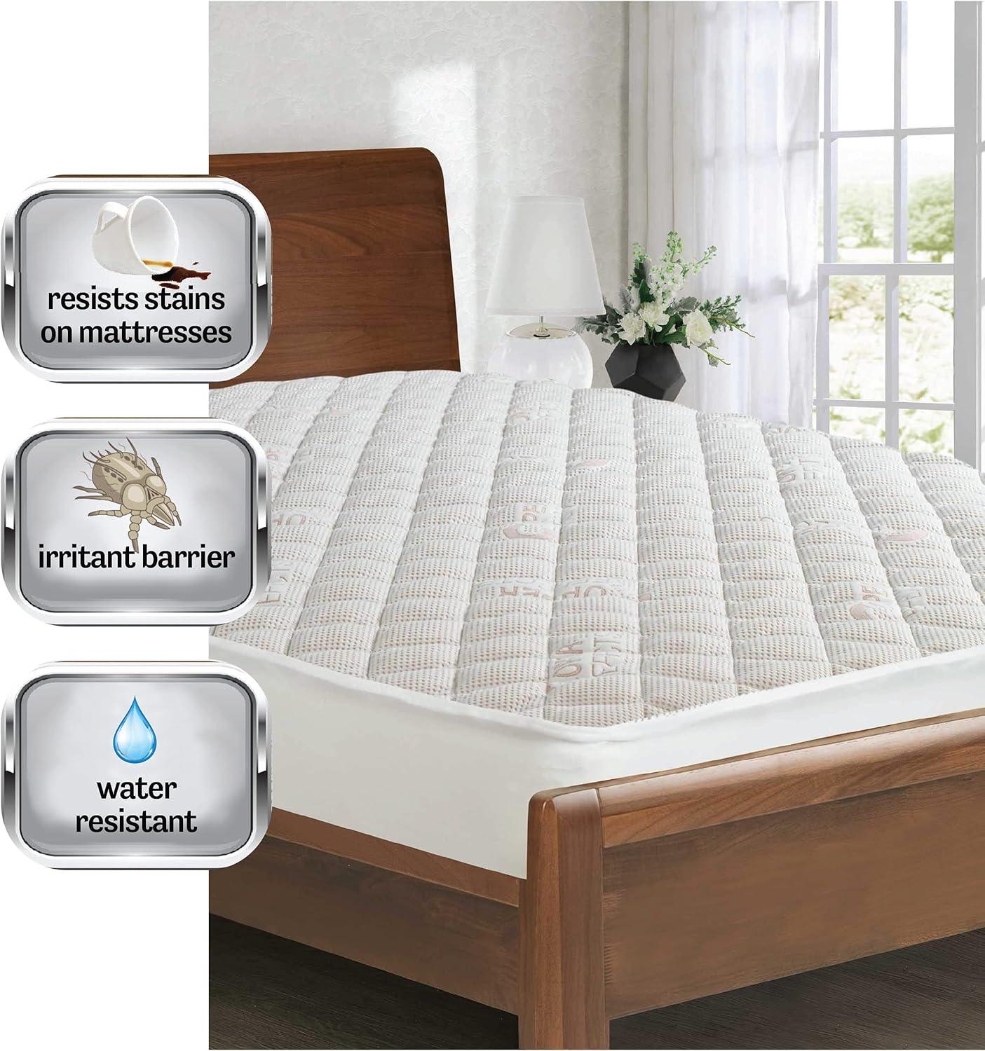 All-in-One Copper Effects Antimicrobial Fitted Mattress Pad, Twin