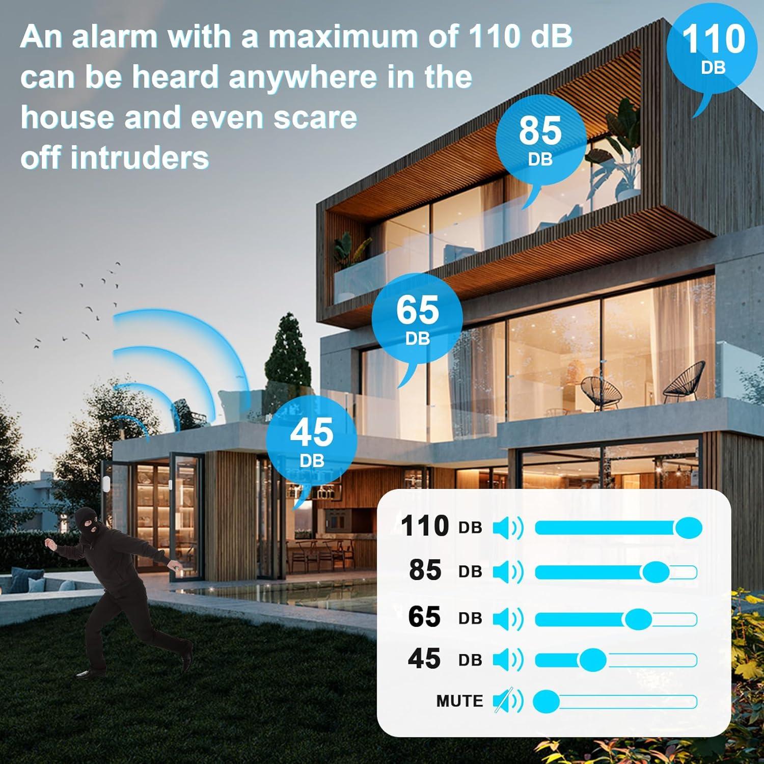 Wireless White Door Chime with Volume Control and 55 Chimes