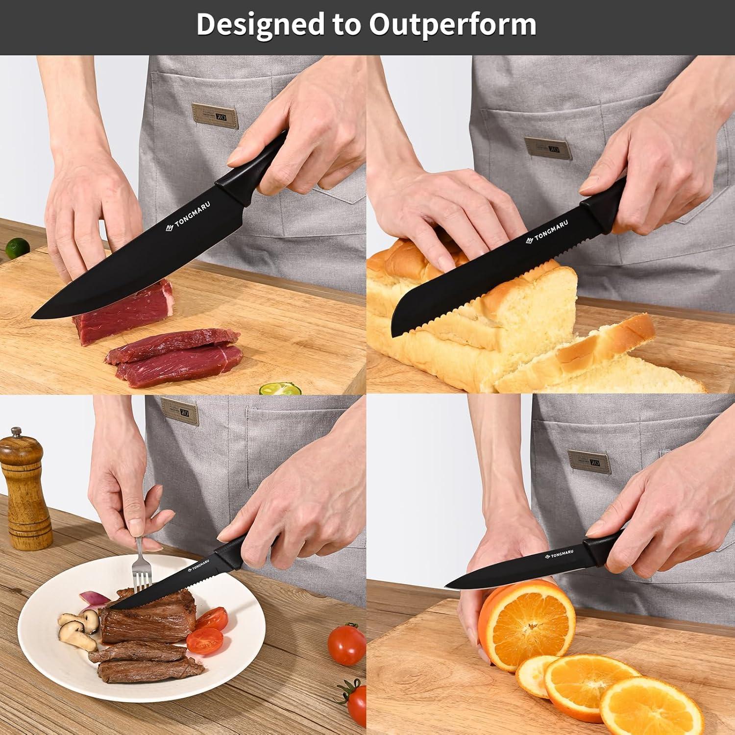 Zulay Kitchen Zulay Kitchen Premium 15-Piece Knife Set with Natural Wood Block and Built-in Sharpener