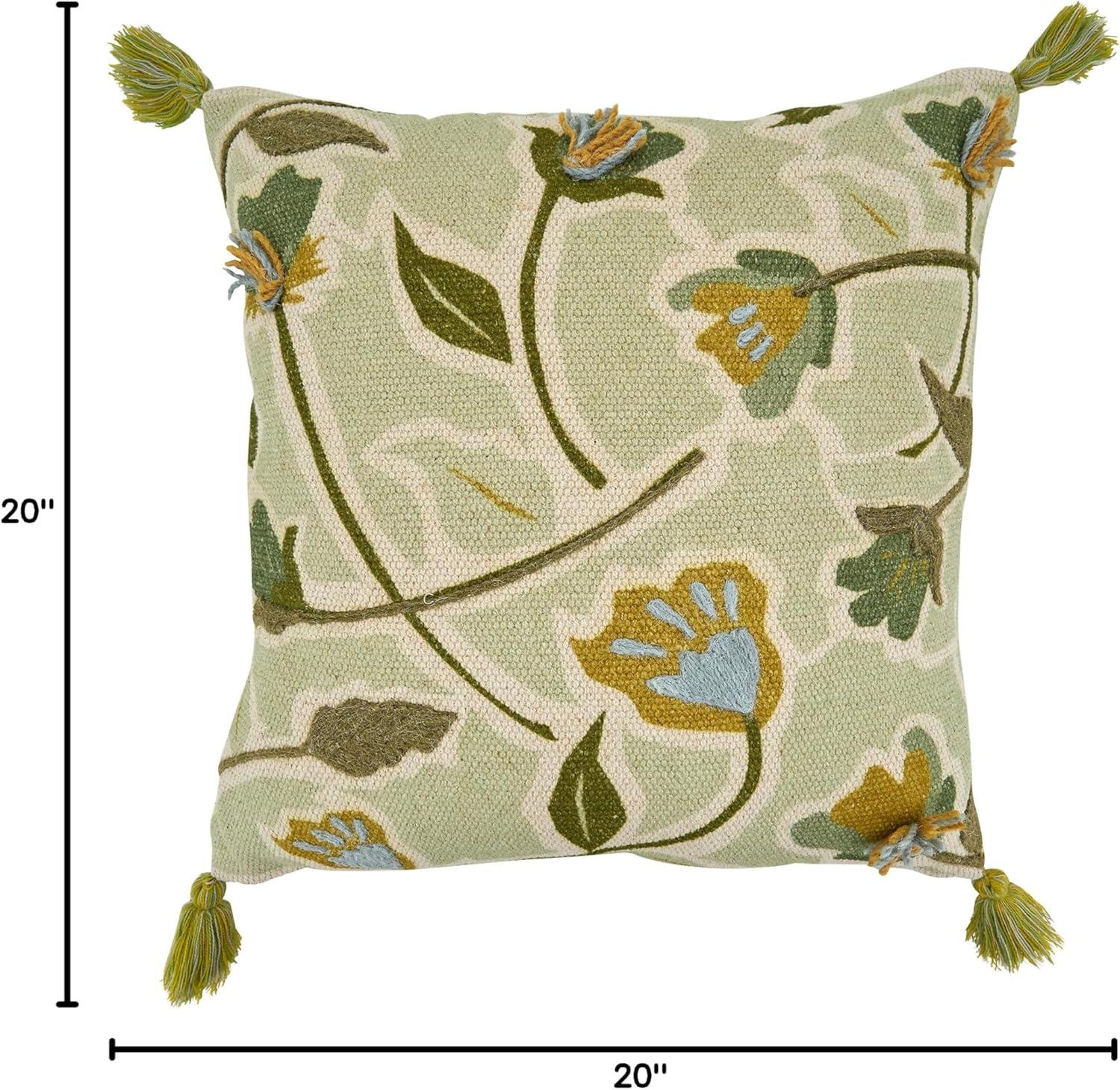 Kasbar Floral Cotton Throw Pillow