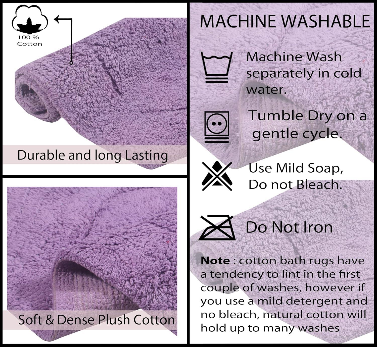 Waterford Collection Purple Cotton Tufted Bath Rug