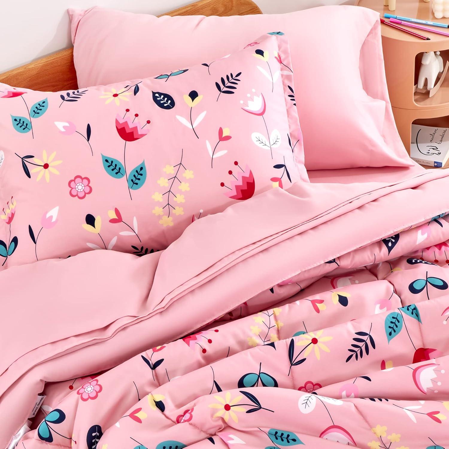 Pink Flowers Bedding Set