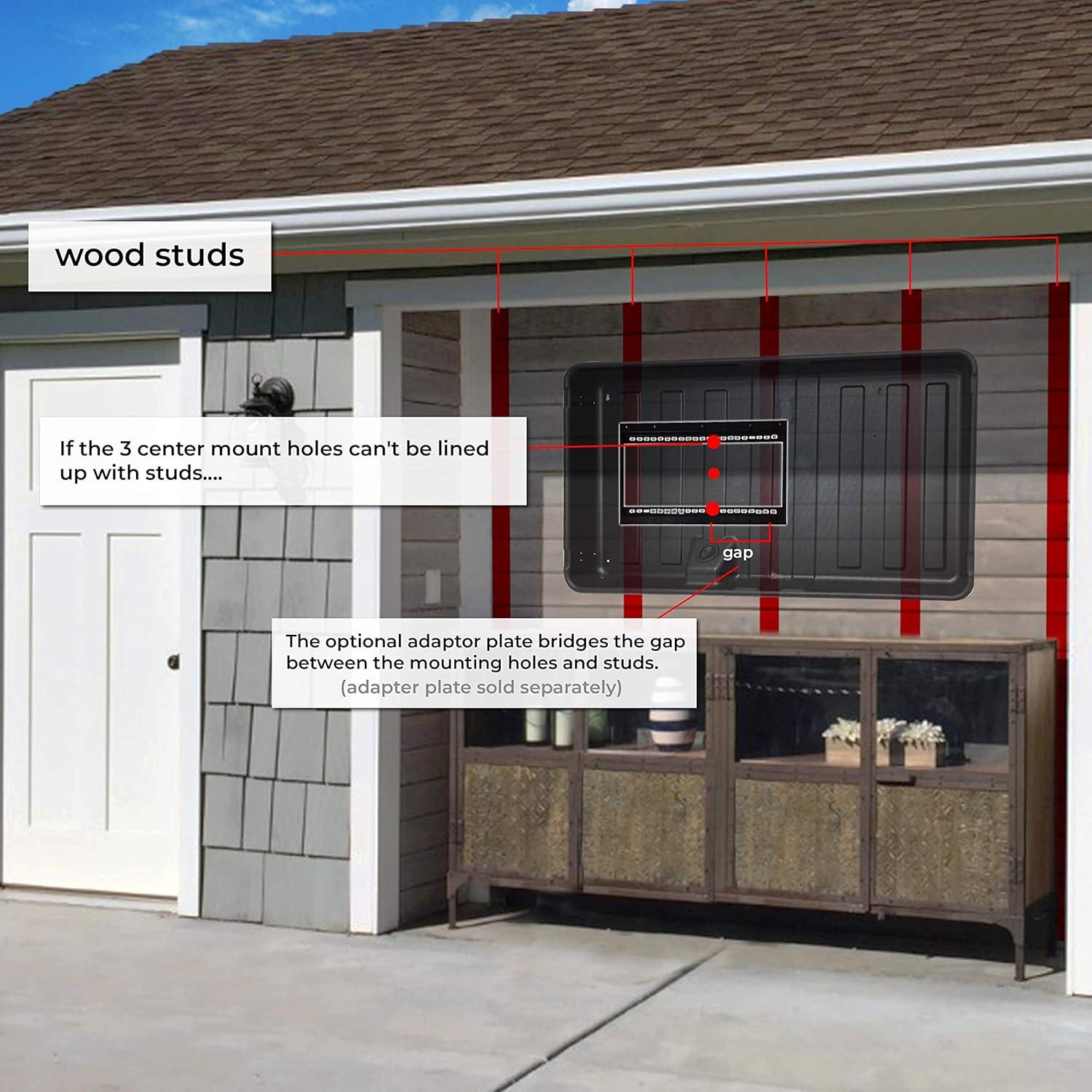 Black ABS Plastic Full-Motion Outdoor TV Enclosure with Wall Mount