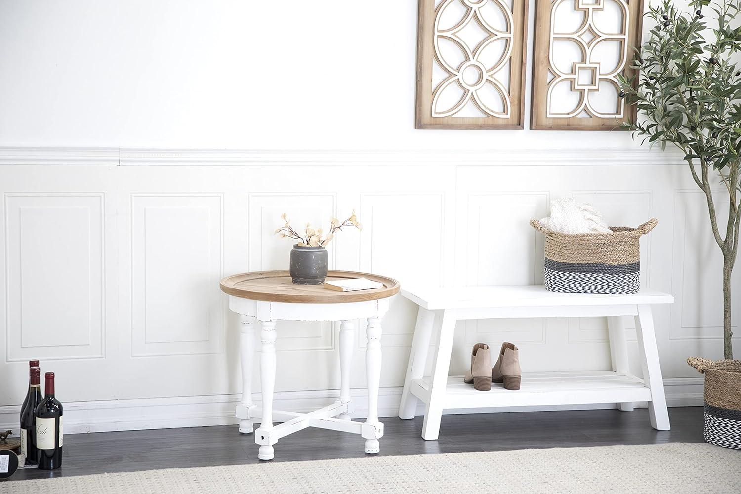 Country Cottage Wood Accent Table White - Olivia & May