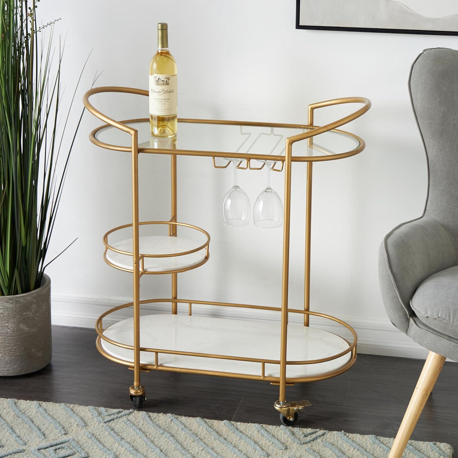 Colette Marble Bar Cart