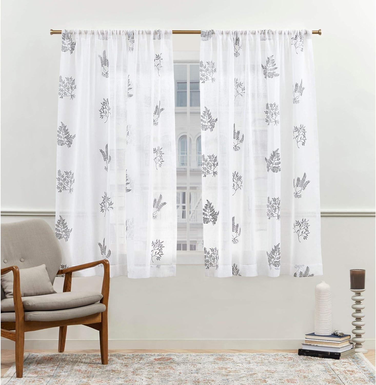 Nicole Miller Nicole Miller New York Mabel Sheer Rod Pocket Curtain Panels Pair (Set of 2)