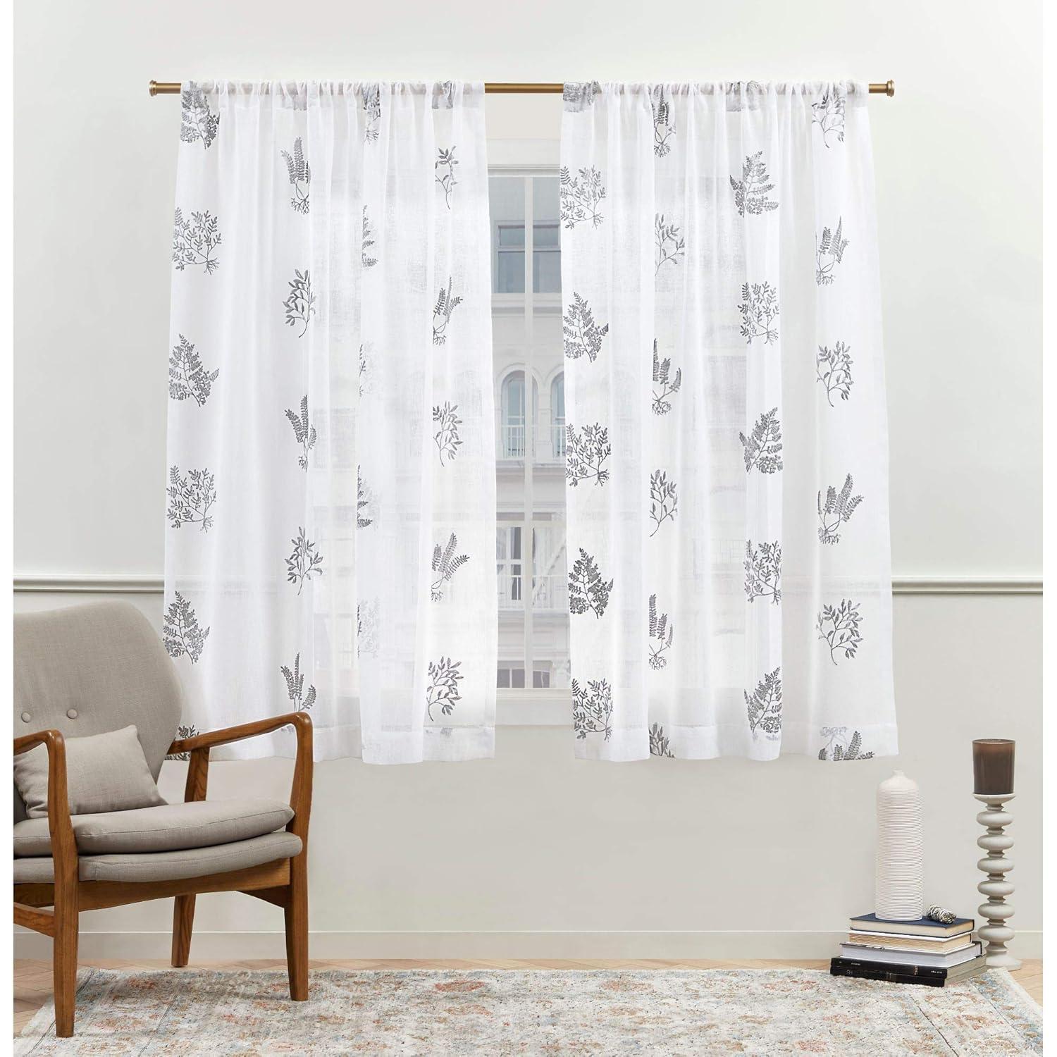 Nicole Miller Nicole Miller New York Mabel Sheer Rod Pocket Curtain Panels Pair (Set of 2)