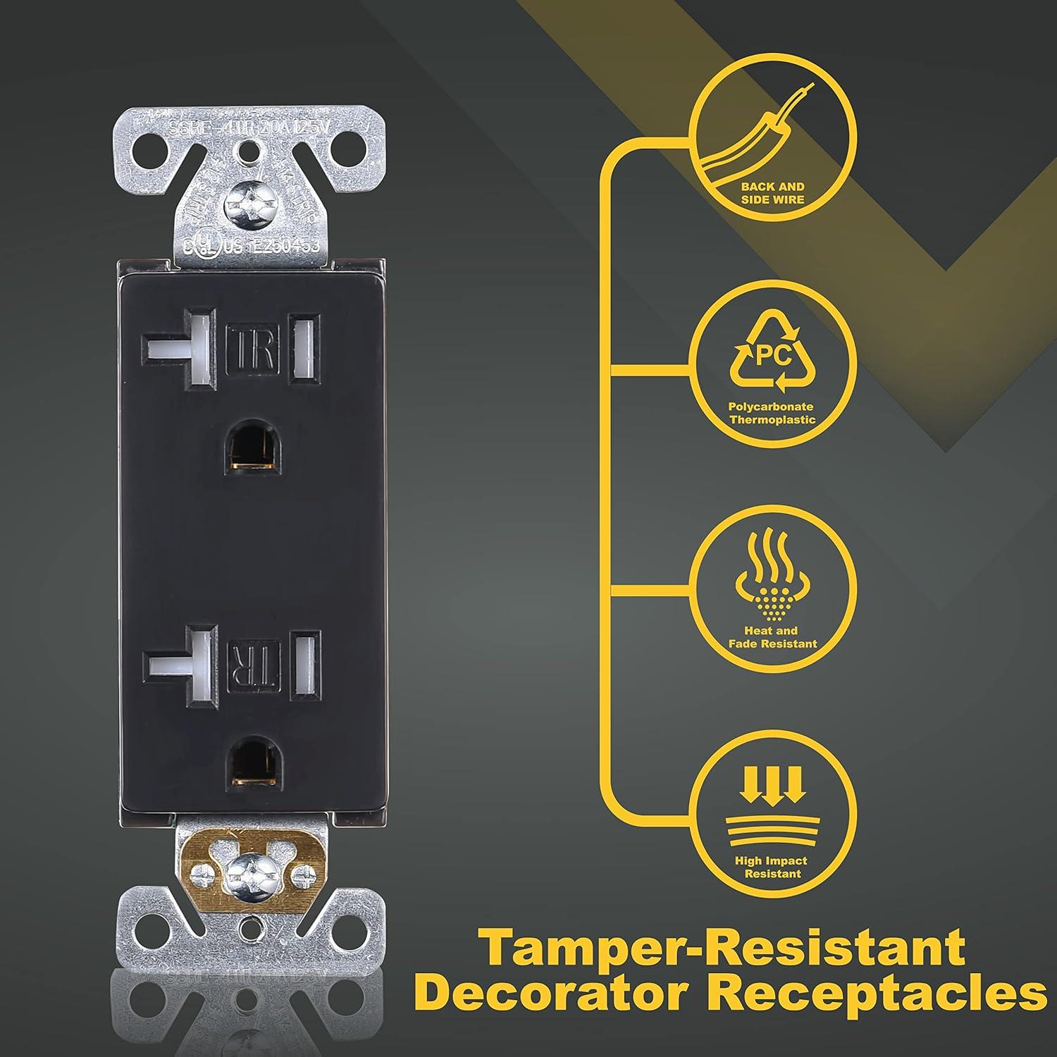 20 Tamper Resistant Decorator Outlet