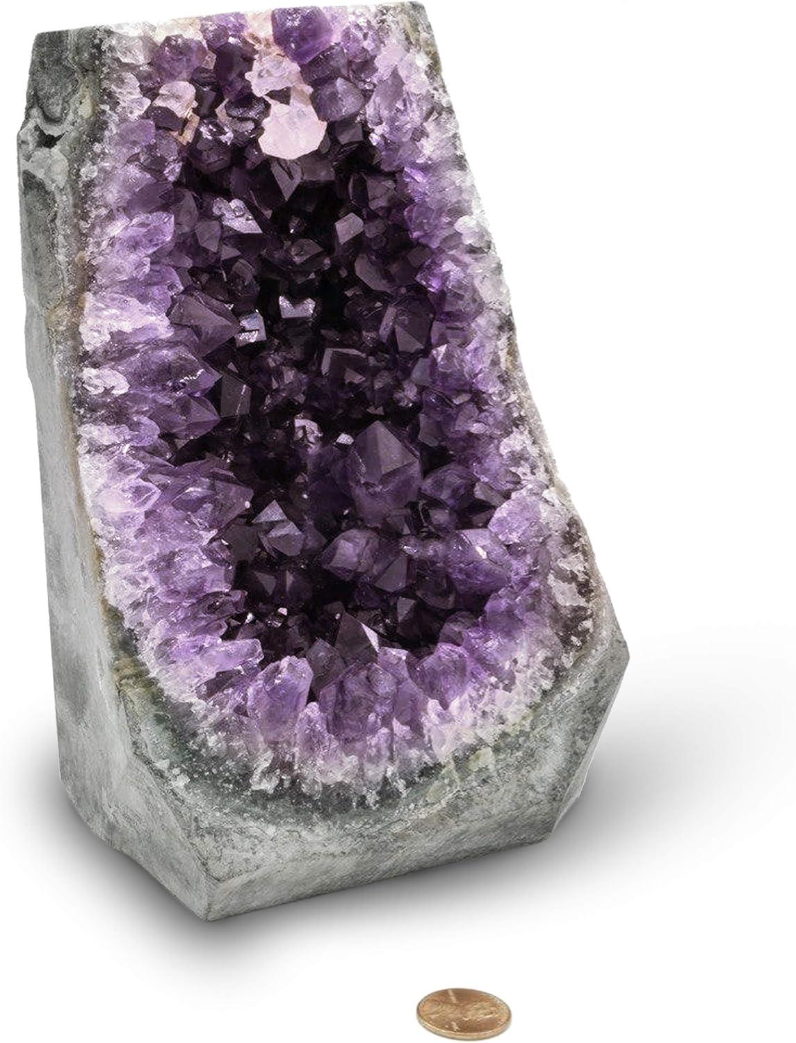 Large Natural Amethyst Deep Purple Quartz Geode from Uruguay